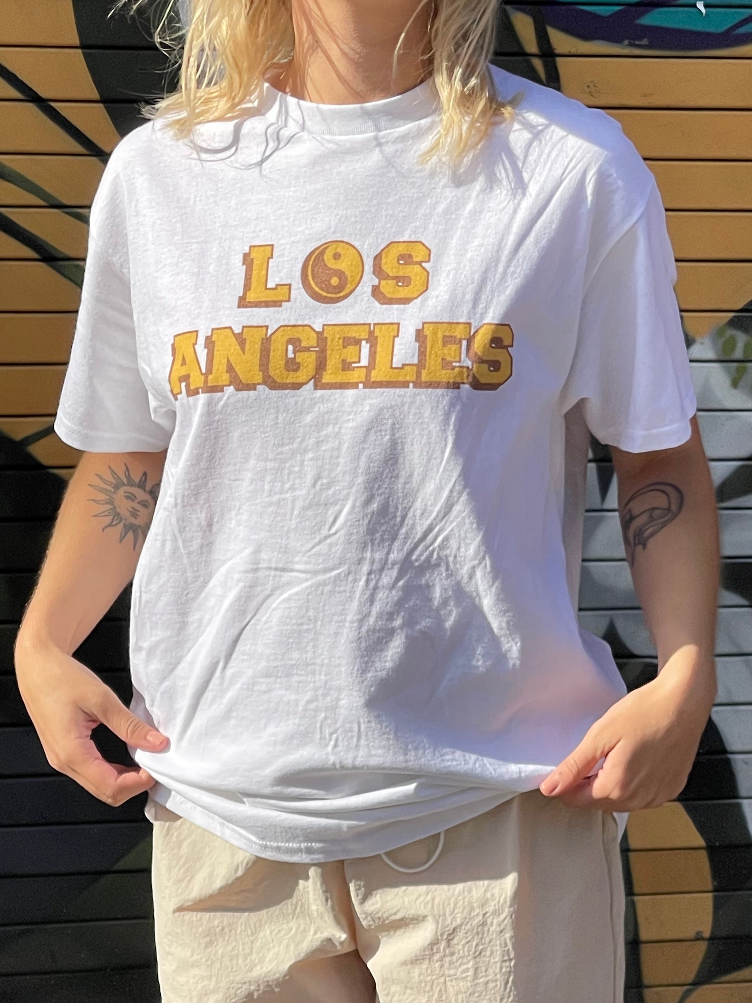 Daisy Street Relaxed T-Shirt with Los Angeles Graphic