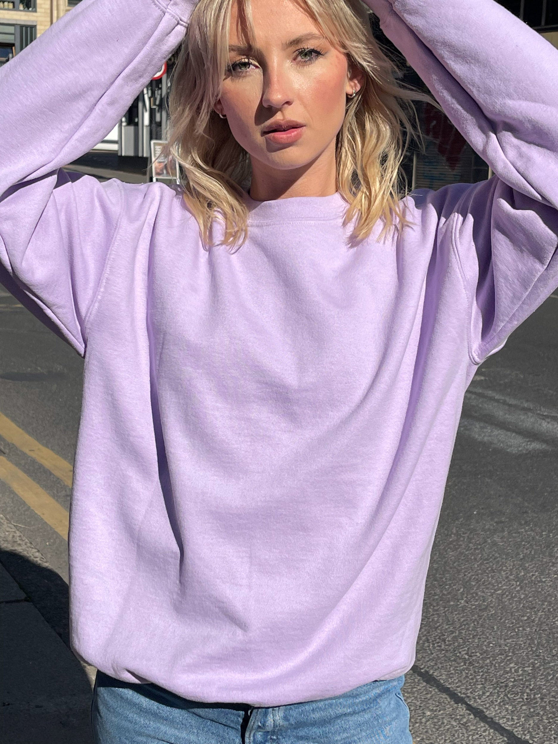 Daisy Street Oversized Sweatshirt with Trippy Hippie Back Print