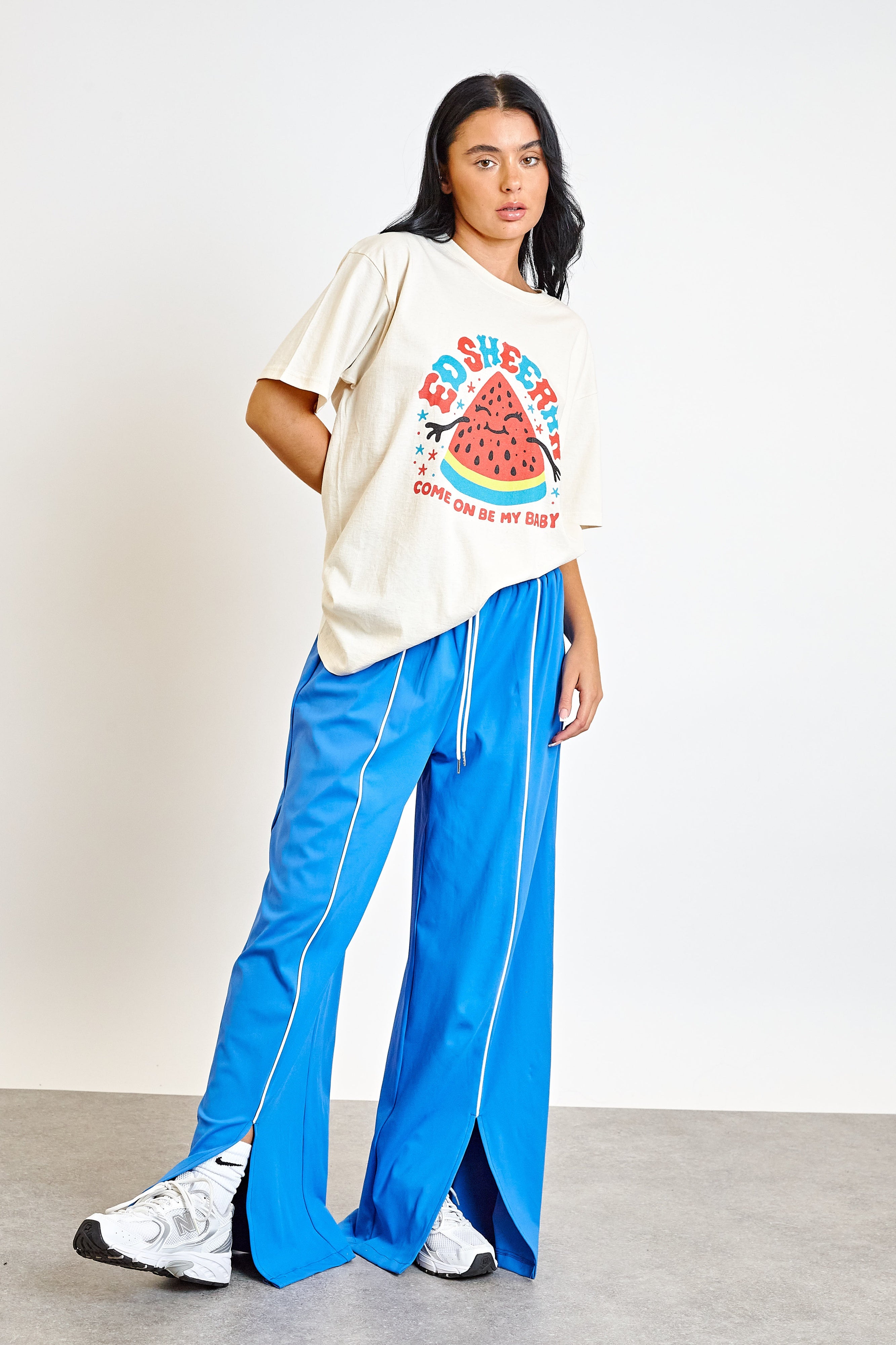 Daisy Street Sporty Blue Wide Leg Joggers