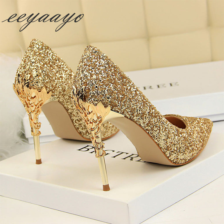 gold pumps for wedding