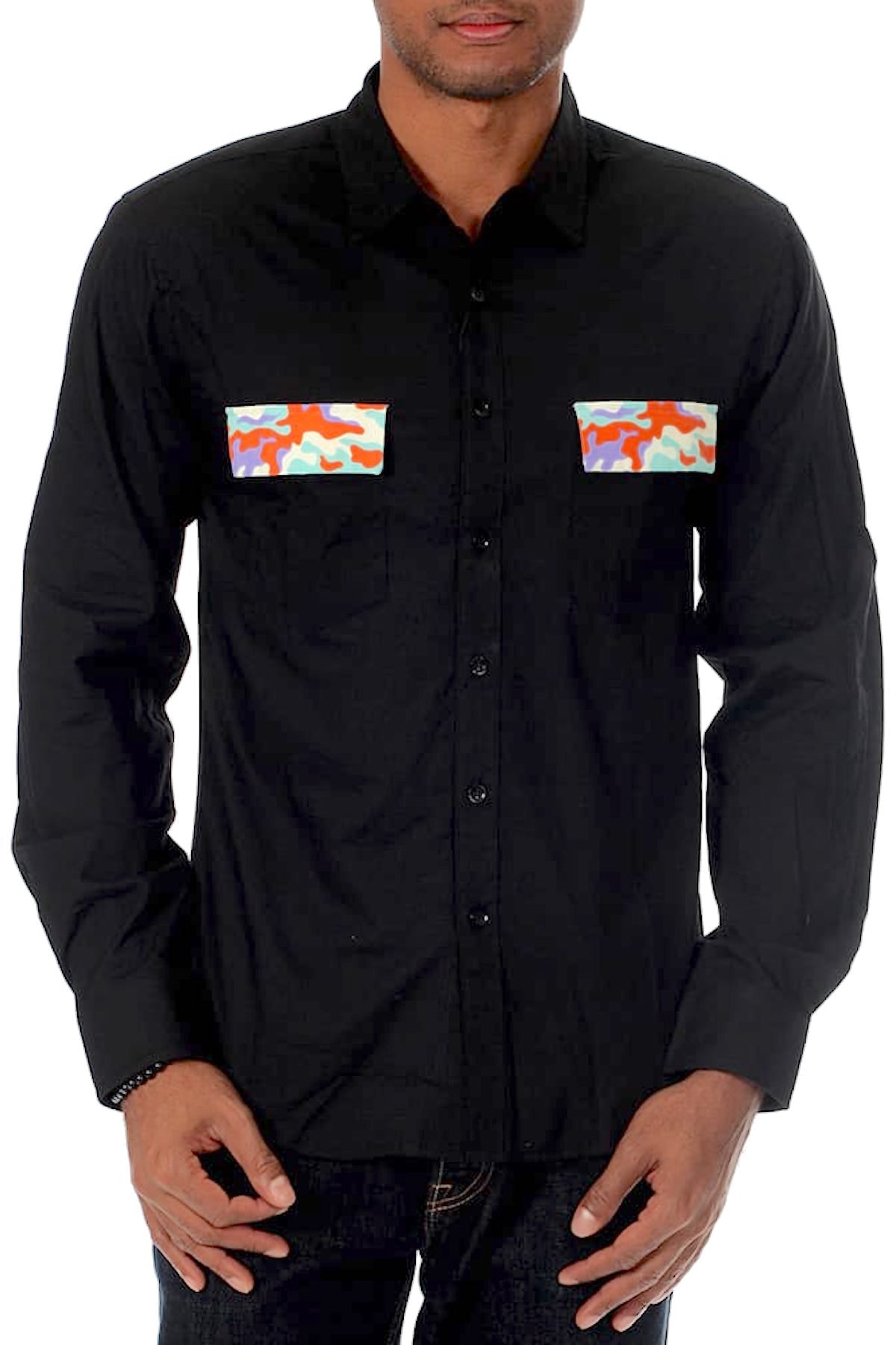 00 Nothing Black Watch Out Button-Up