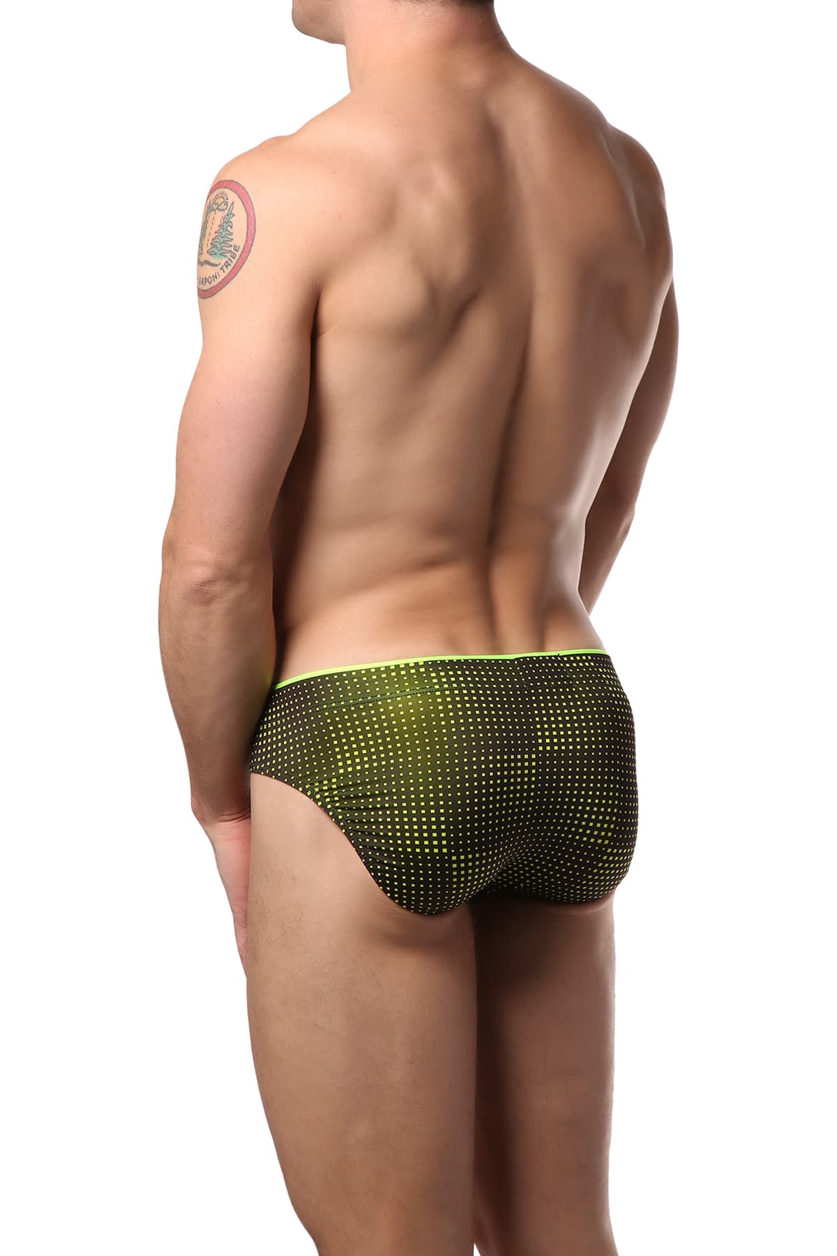 2(X)IST Black & Neon Yellow Sliq Brief