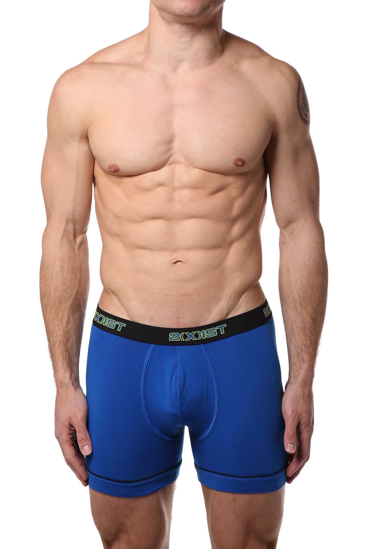 2(X)IST Lime & Blue Performance Cotton Boxer Brief 2-Pack