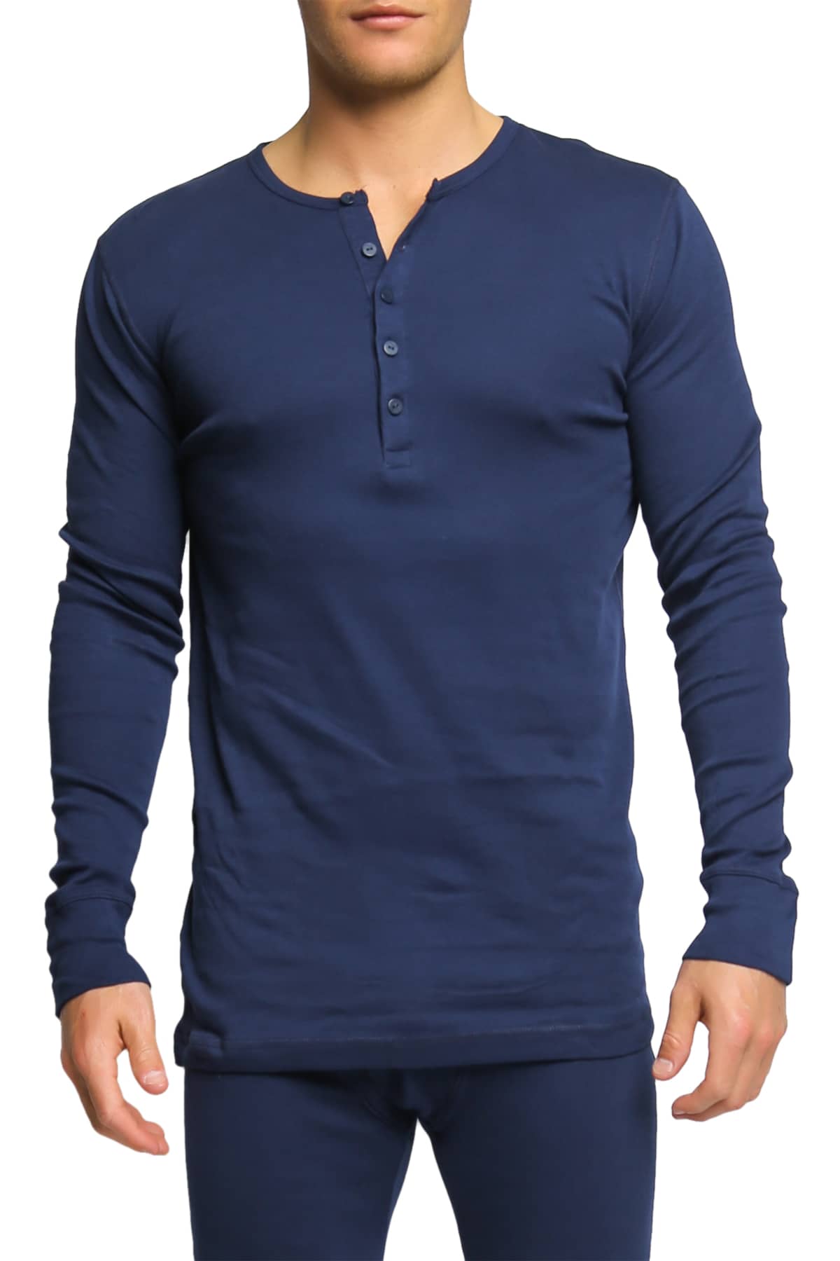 2(X)IST Navy Essential Long Sleeve Henley