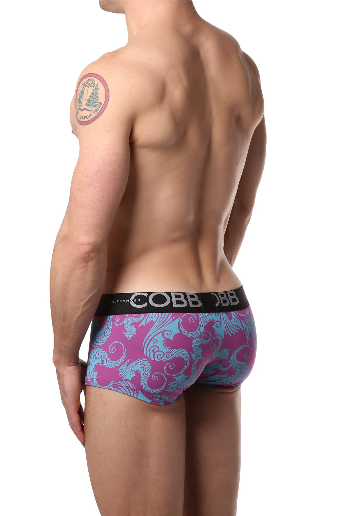 Alexander Cobb Pink & Blue Maori Tattoo Trunk