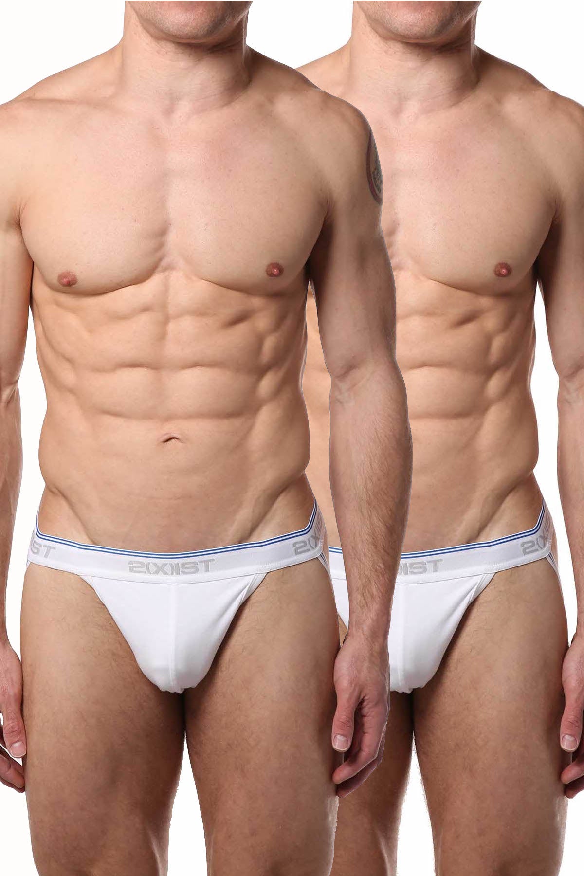 2(X)IST White Stretch Cotton Jock 2-Pack