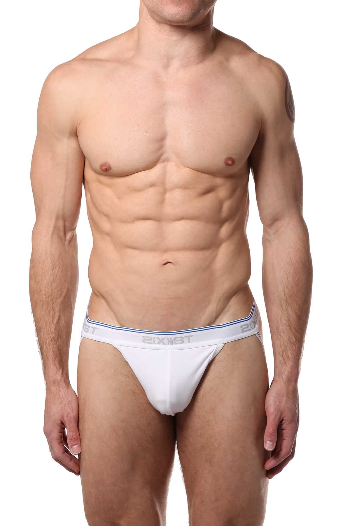 2(X)IST White Stretch Cotton Jock 2-Pack