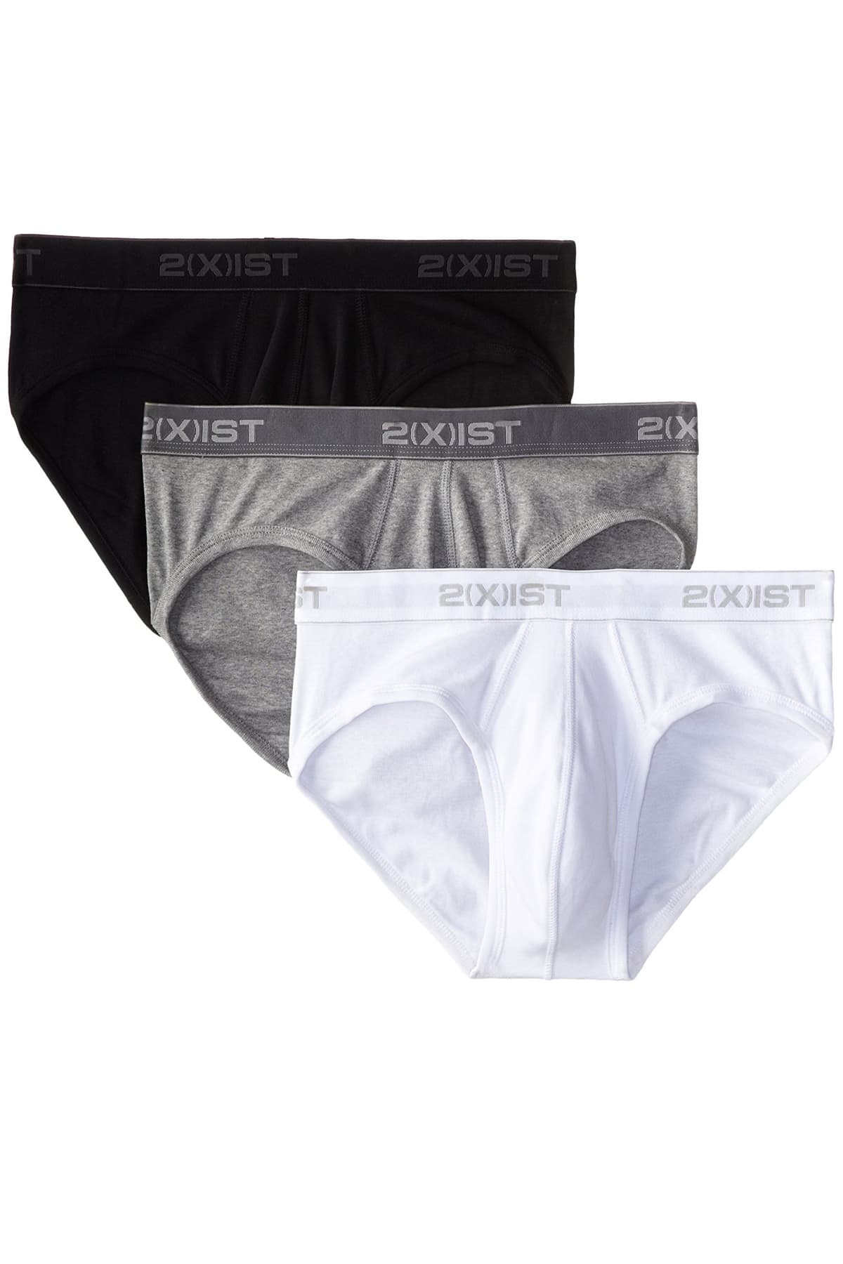 2(X)IST White/Black/Charcoal Essential No-Show Brief