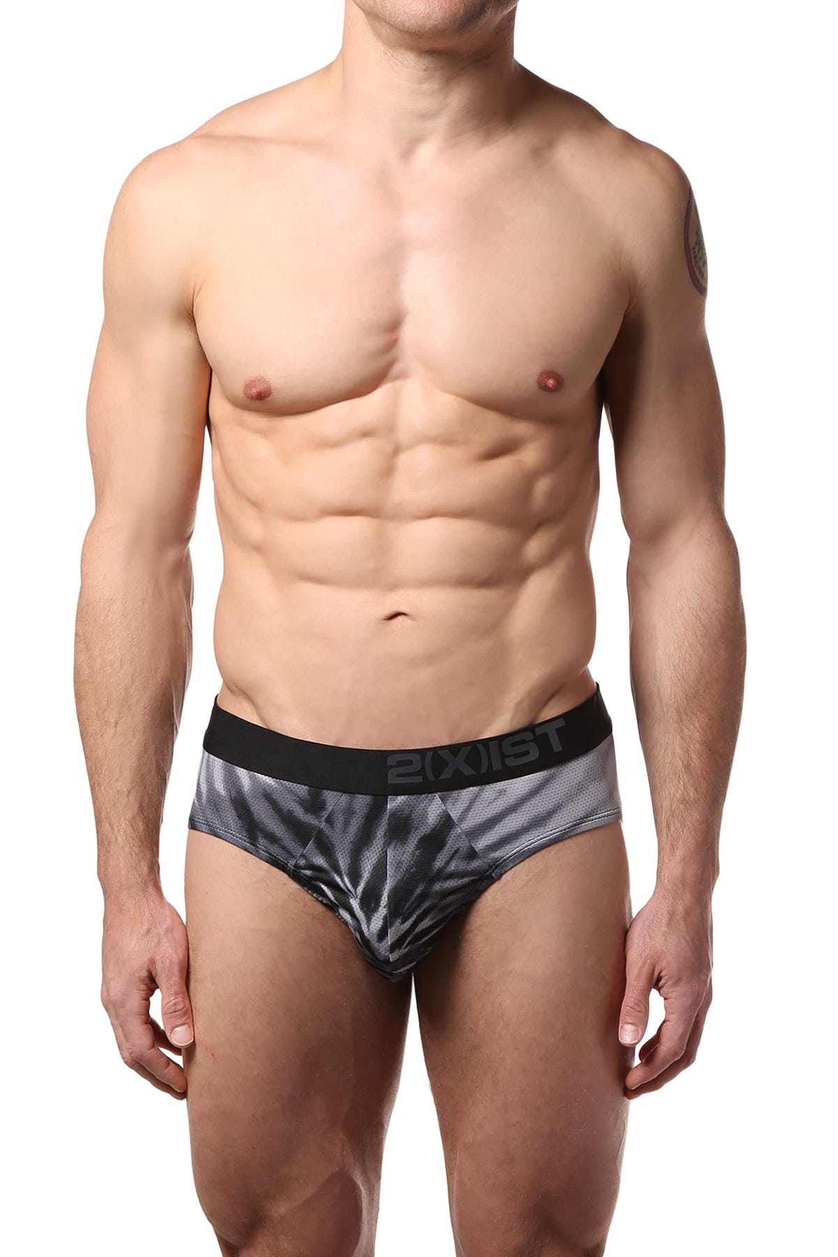 2(X)IST Black Graphic Sliq Micro Mesh Brief