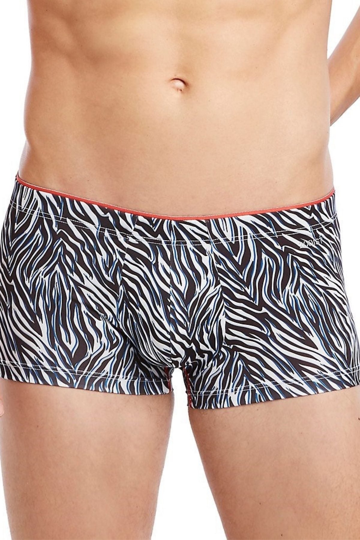 2(X)IST Black/Blue Layered Zebra-Print Sliq Micro Trunk