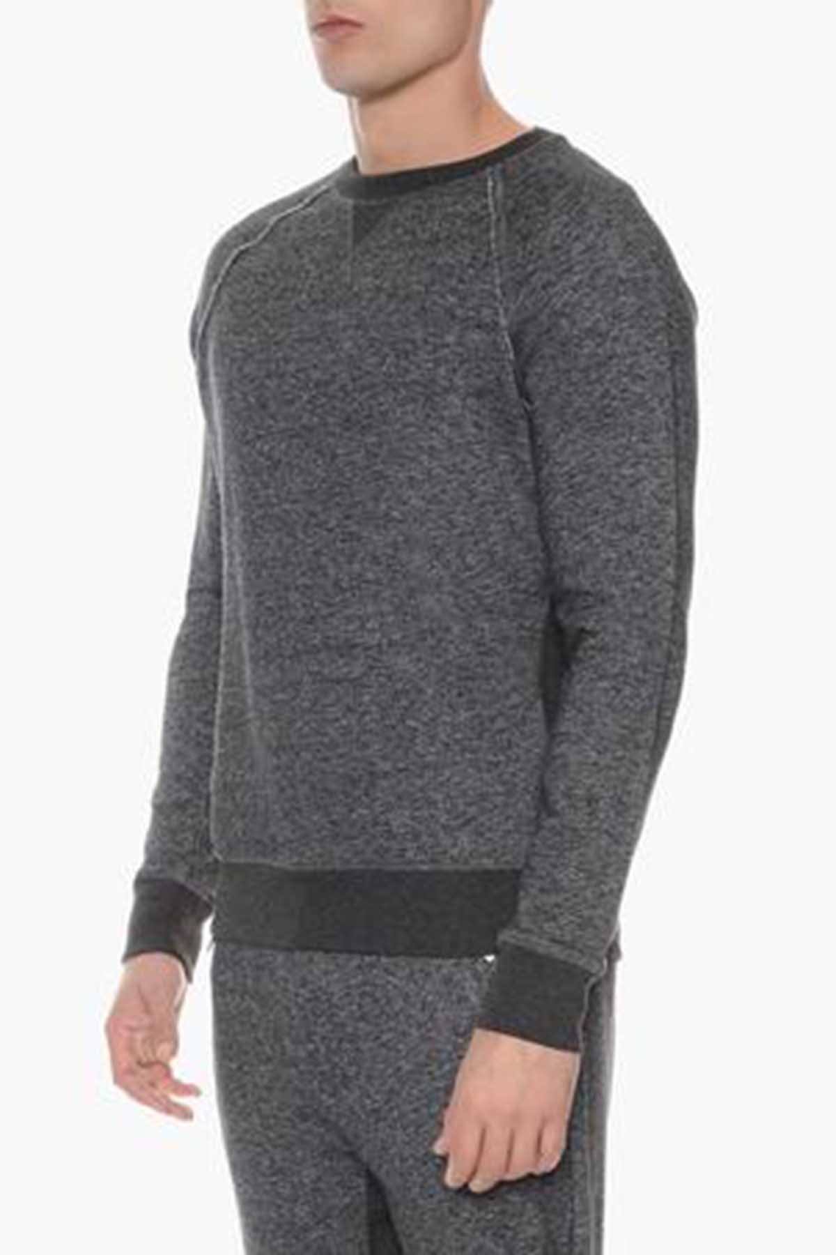 2(X)IST Black Heather French Terry Crewneck Sweatshirt