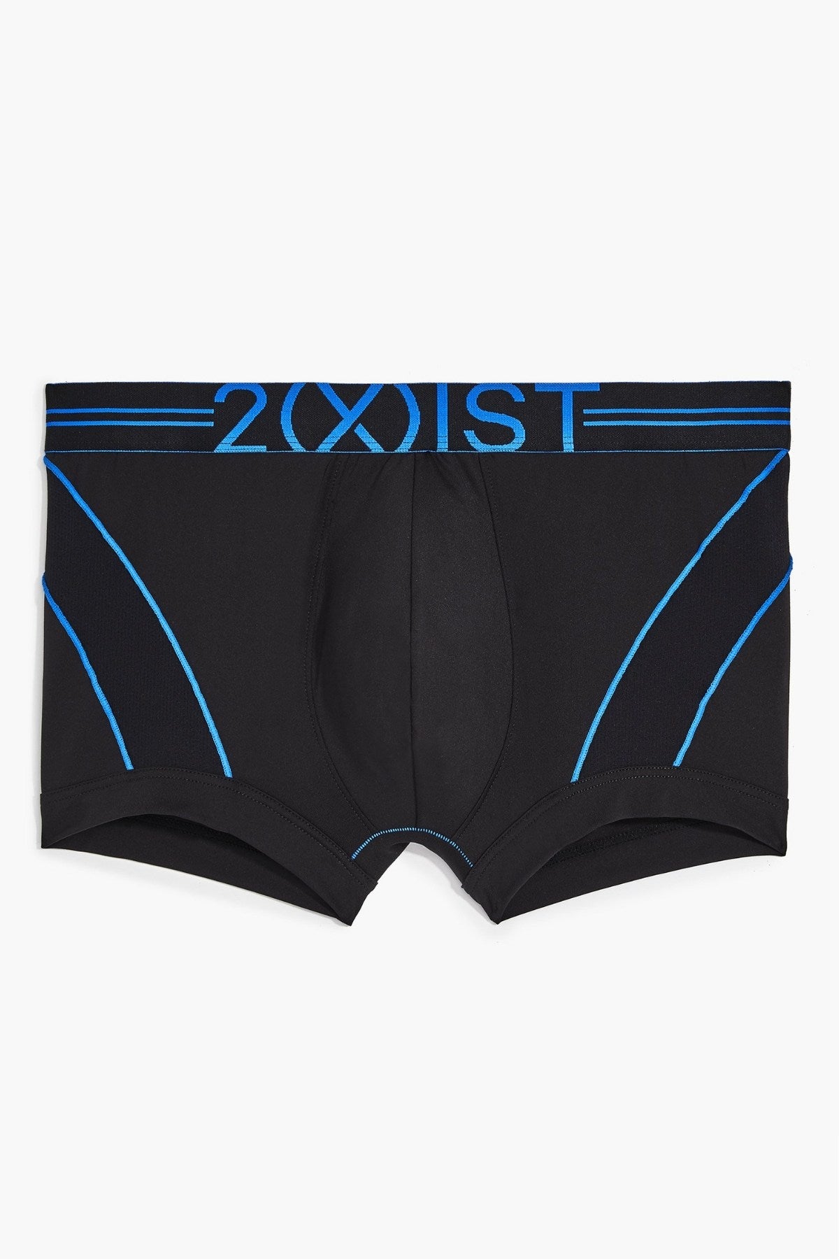 2(X)IST Black Two-Tone Speed-Dri Sport-Mesh No-Show Trunk