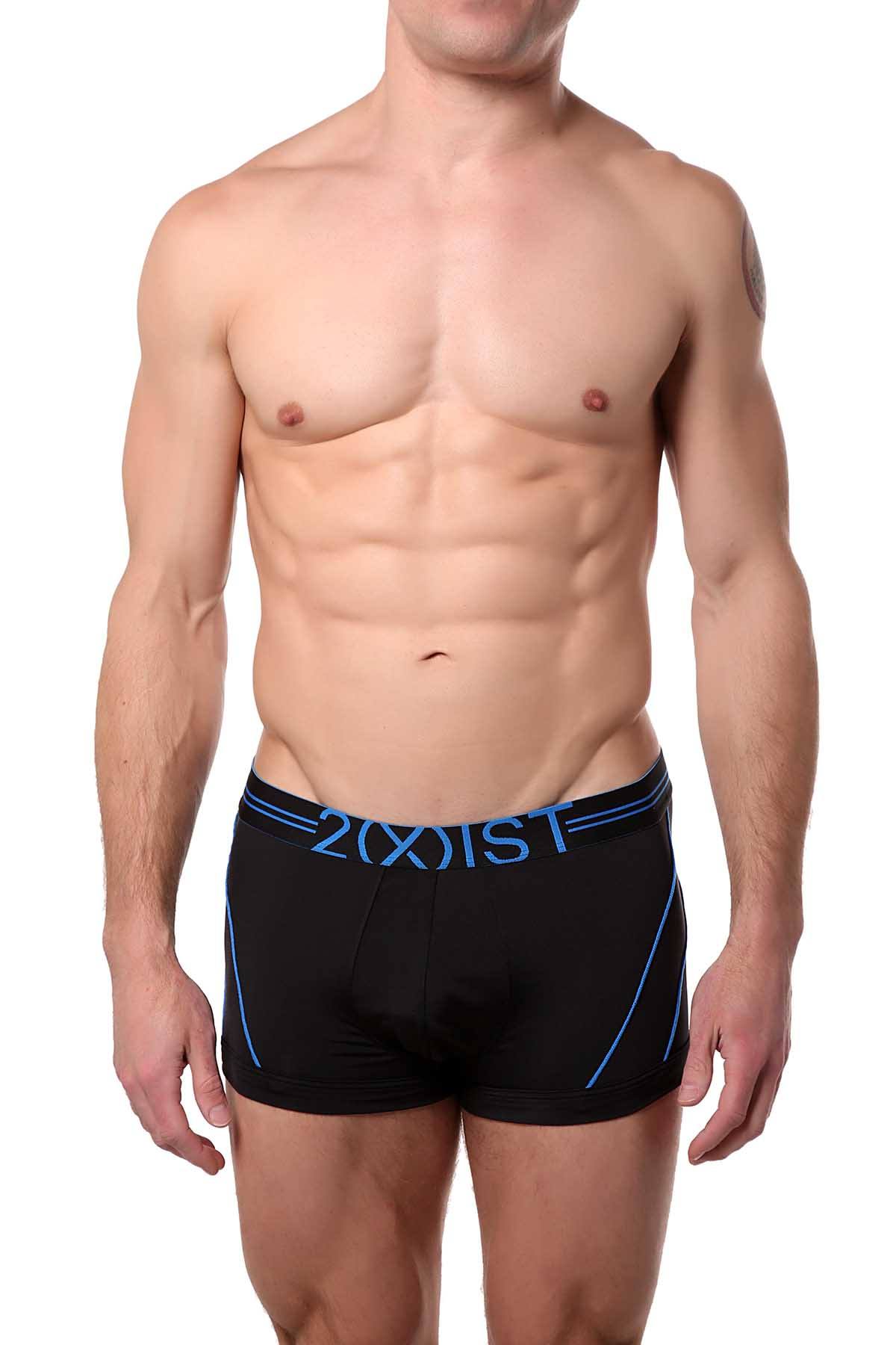 2(X)IST Black Two-Tone Speed-Dri Sport-Mesh No-Show Trunk