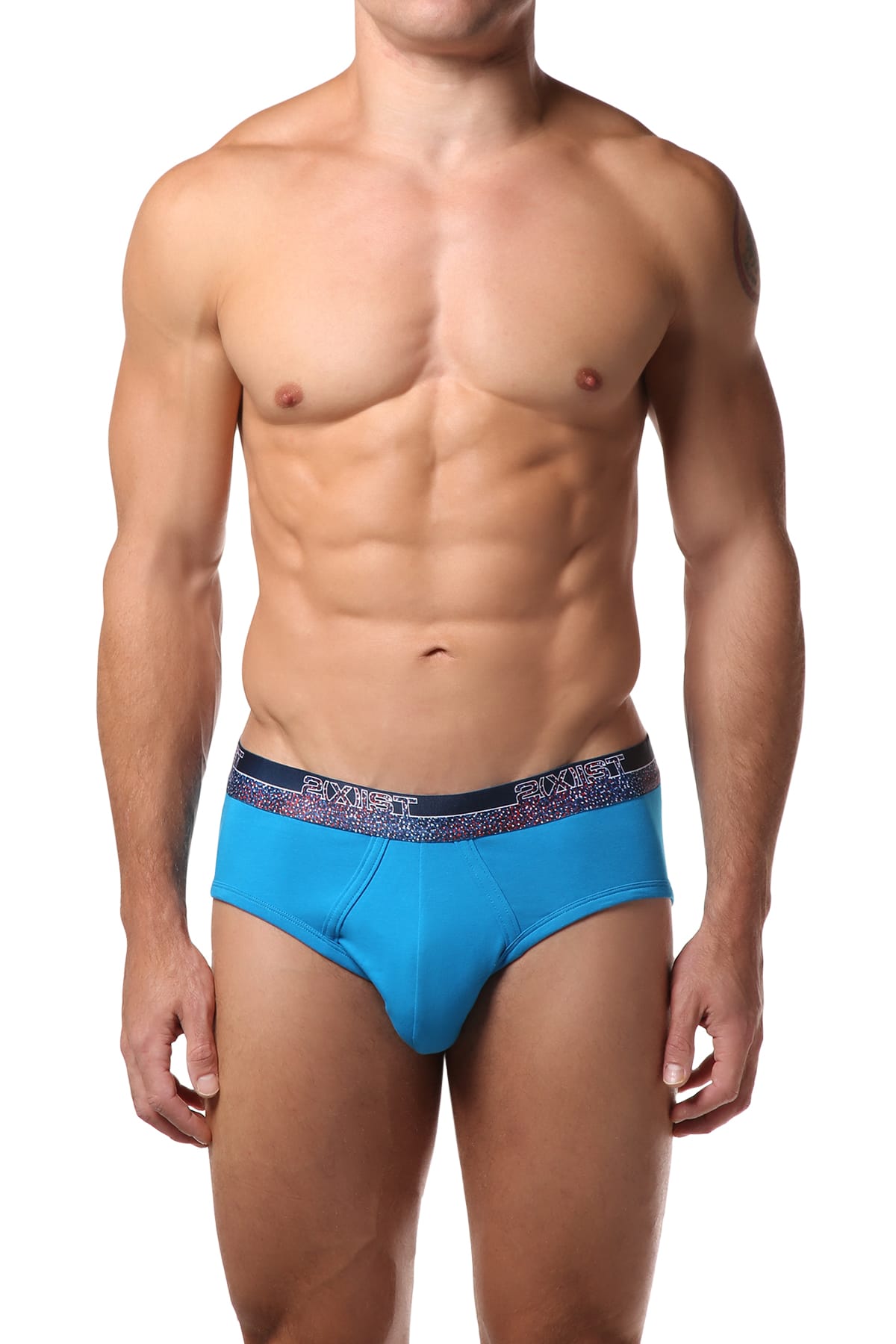 2(X)IST Blue Graphic Cotton Brief