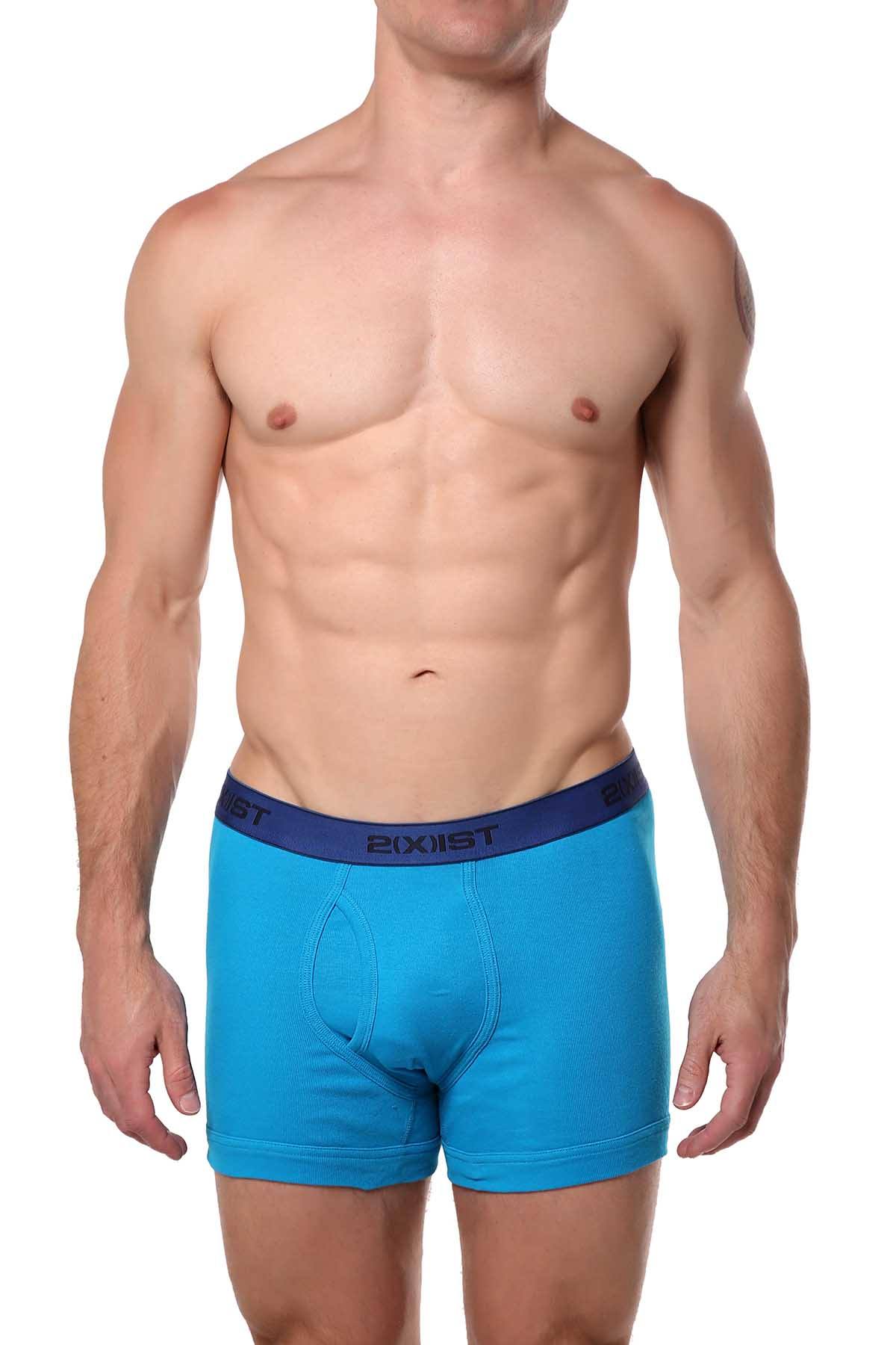 2(X)IST Blue-Jewel Essential Cotton Boxer Brief