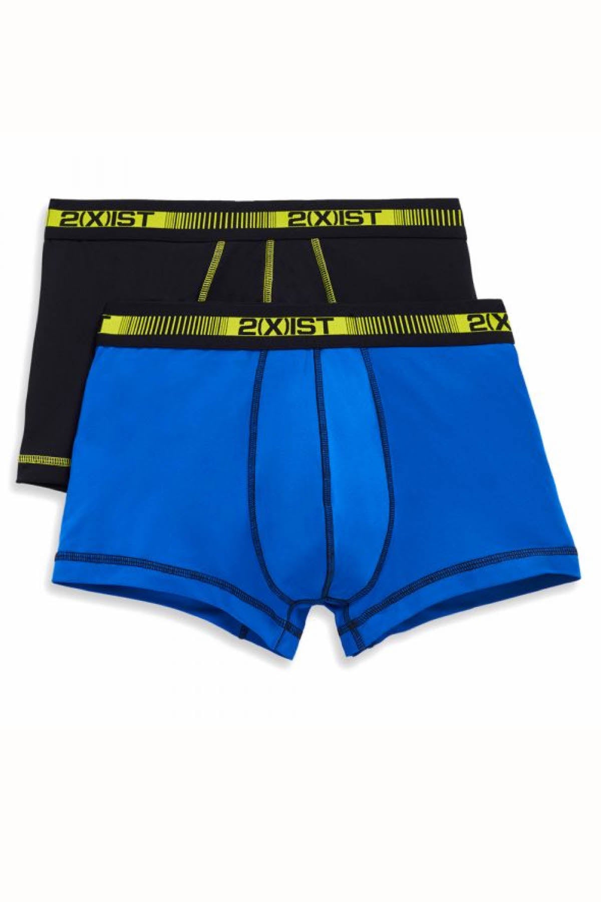 2(X)IST Blue & Black Performance Micro No-Show Trunk 2-Pack