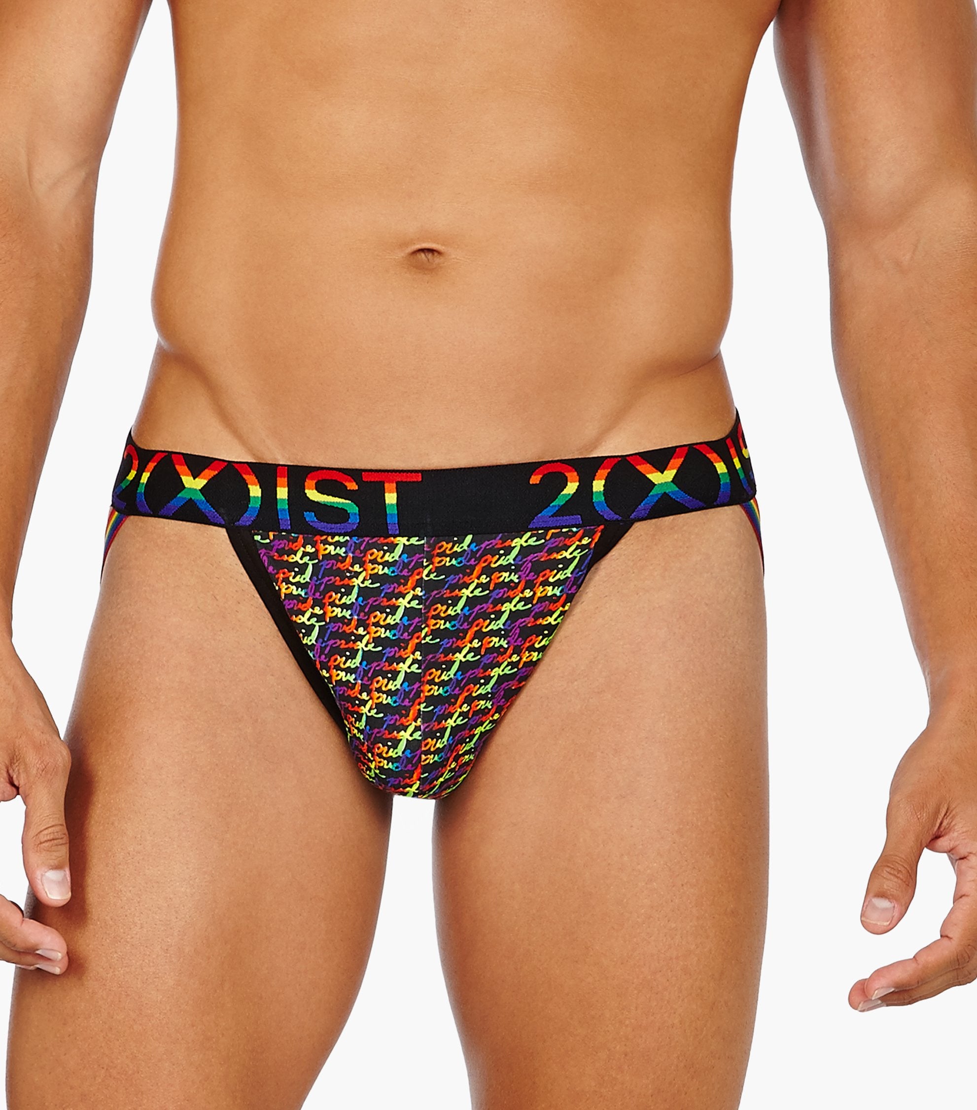 2(X)IST Cursive Pride Cotton Stretch Jock Strap