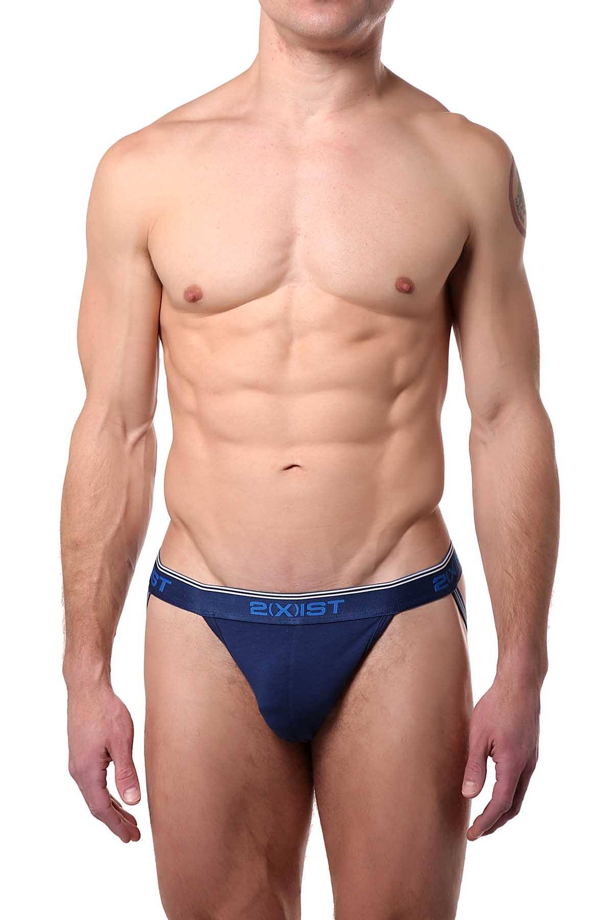 2(X)IST Estate Blue/Blue Atoll/Gem Green Cotton Stretch 3-Pack Jockstraps