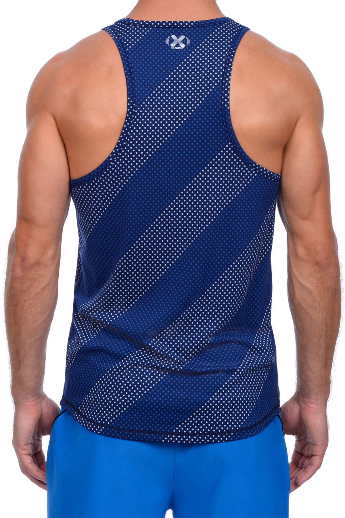 2(X)IST Estate-Blue Dot-Print Trainer Tech Racerback Tank