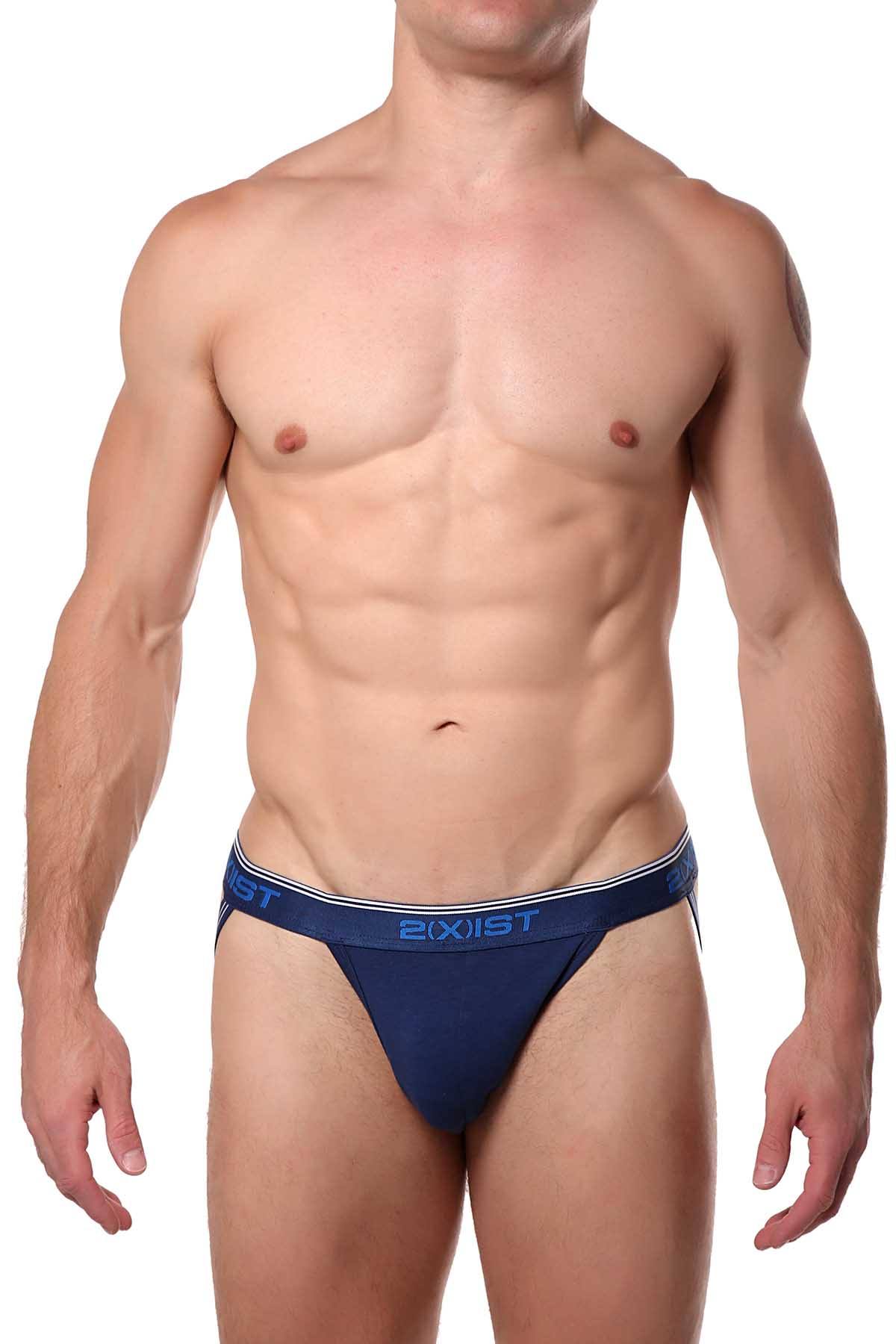 2(X)IST Estate-Blue Essential Cotton-Stretch Jockstrap