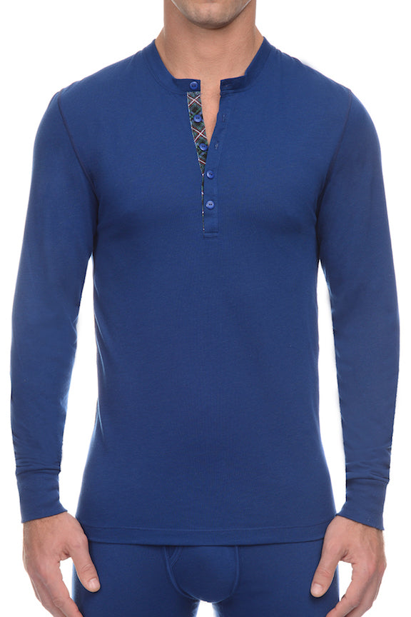 2(X)IST Estate Blue Tartan Tech Henley