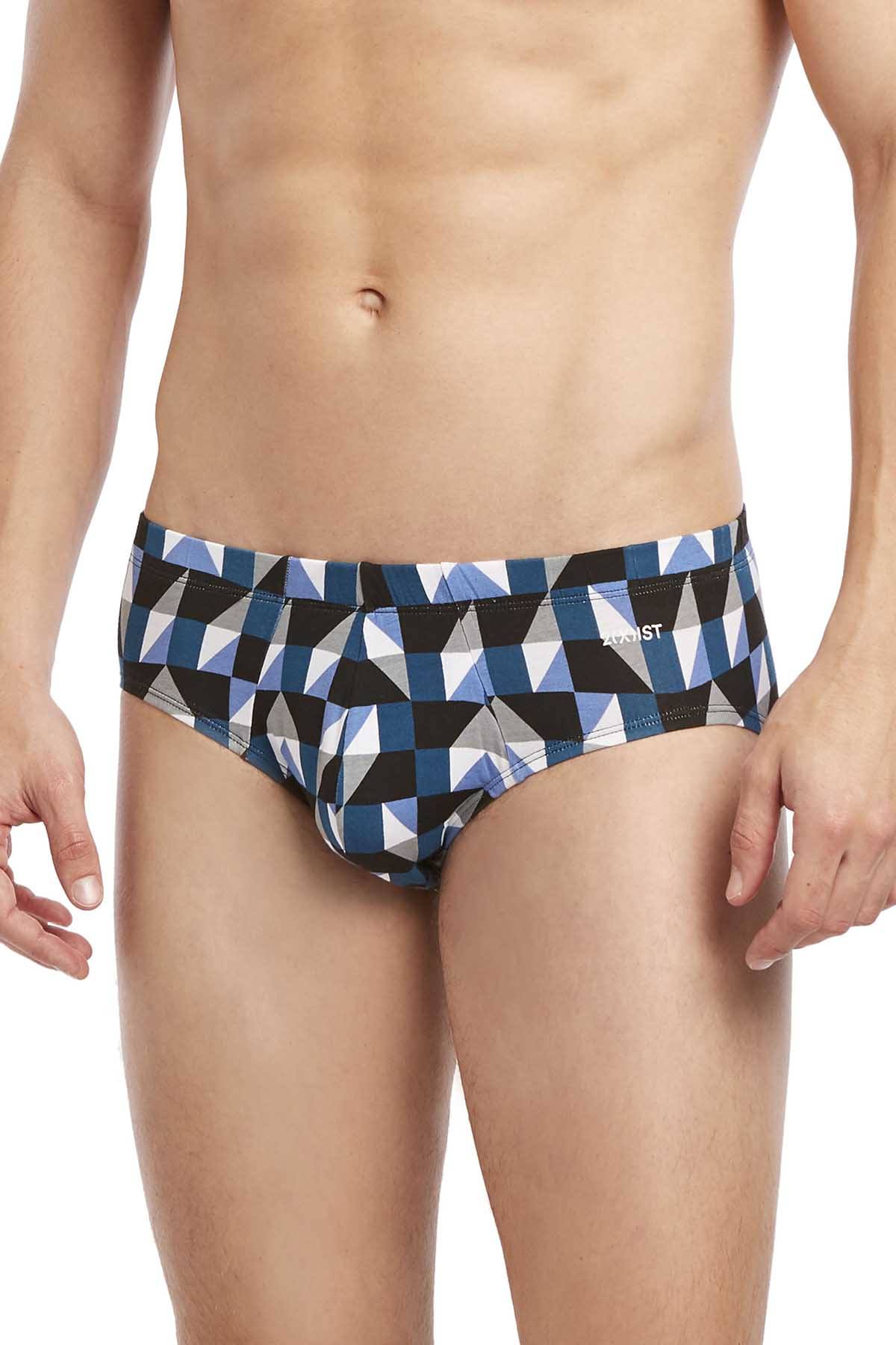 2(X)IST Grey/Blue American-Geo Print Graphic Cotton Bikini