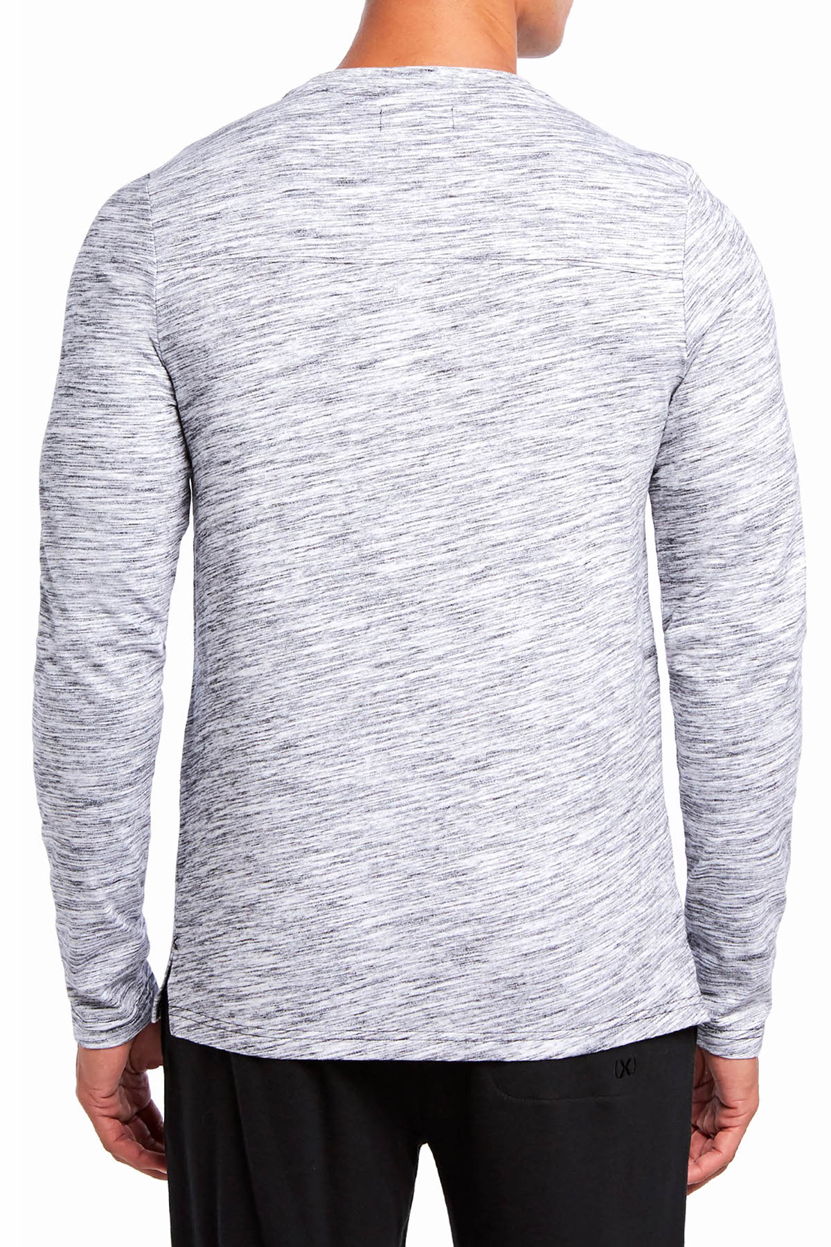 2(X)IST Grey-Heather Lounge Long-Sleeve Cotton T-shirt