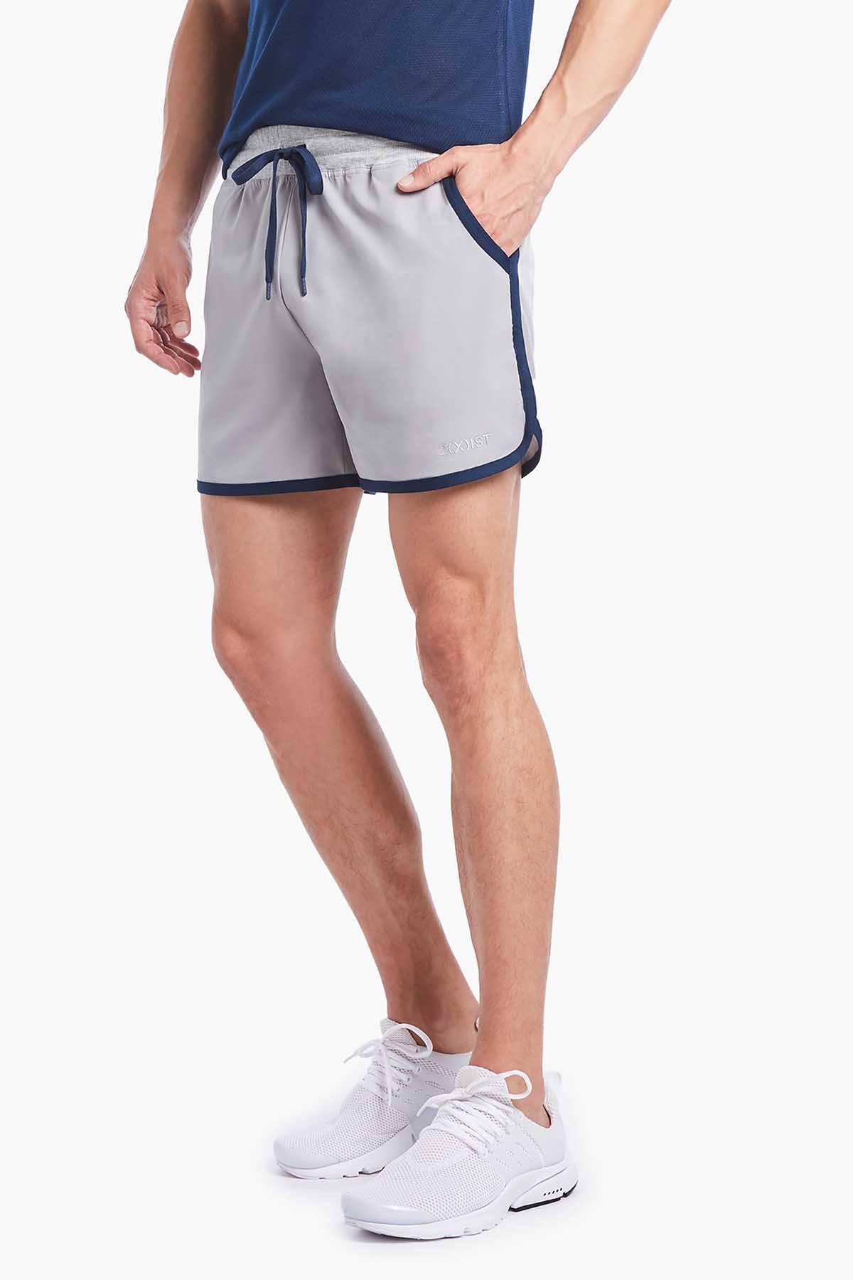 2(X)IST Grey/Navy Contrast-Binding Retro Jogger Short