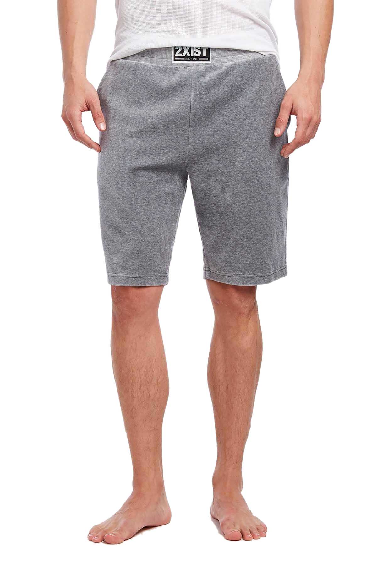 2(X)IST Heather-Grey Velour Lounge Short