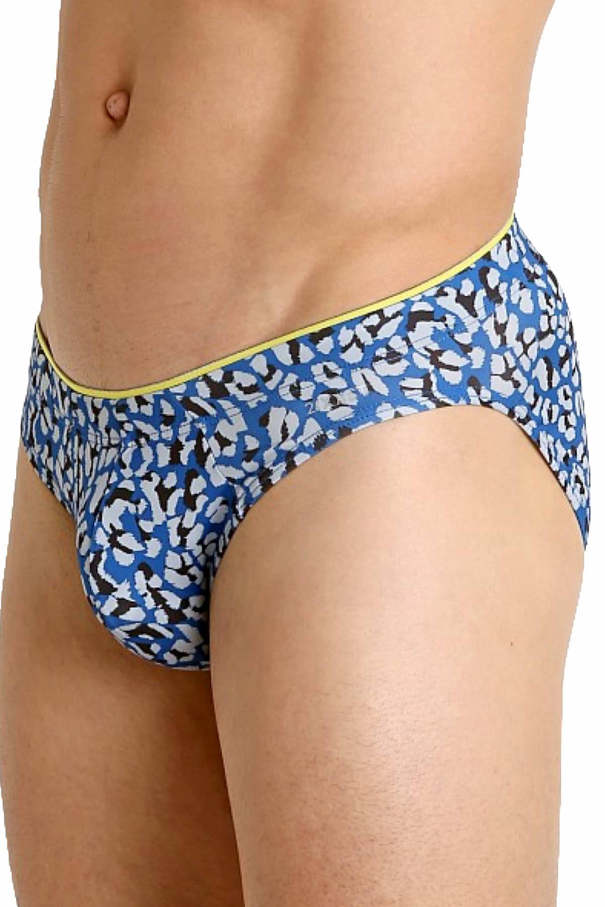 2(X)IST Lapis-Blue Cheetah-Print Sliq Micro Brief