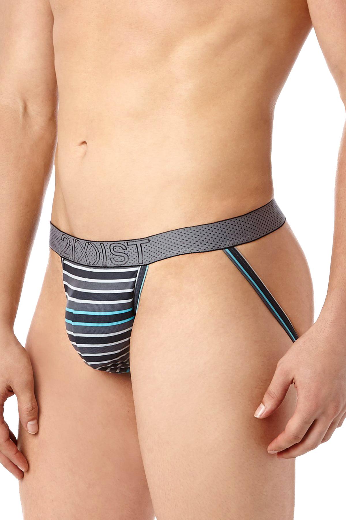 2(X)IST Lead Double-Stripe Speed Dri Mesh Jockstrap