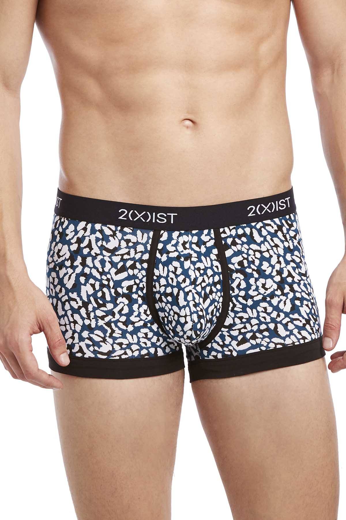 2(X)IST Legion-Blue Cheetah-Print Graphic Cotton No-Show Trunk