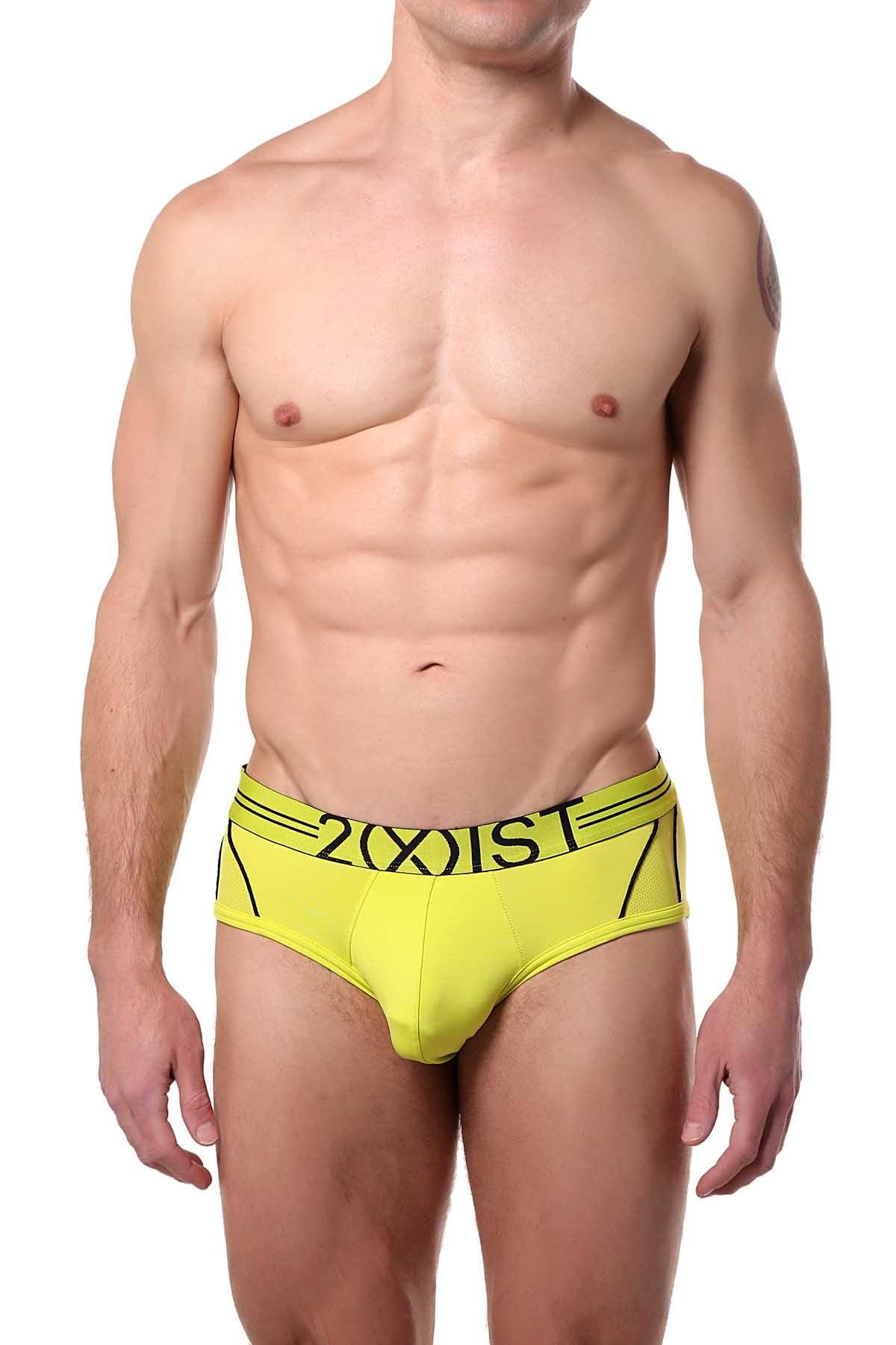 2(X)IST Lime-Punch Two-Tone Speed-Dri Sport No-Show Brief