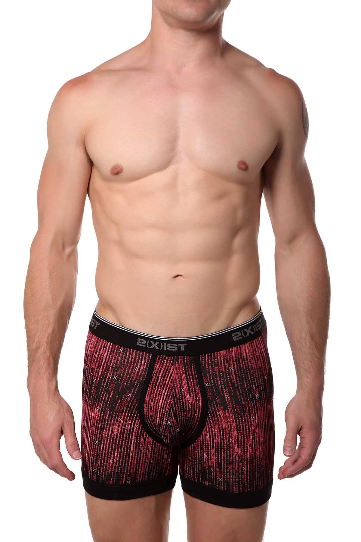 2(X)IST Logo-Matrix Printed Essential Cotton-Stretch Boxer Brief