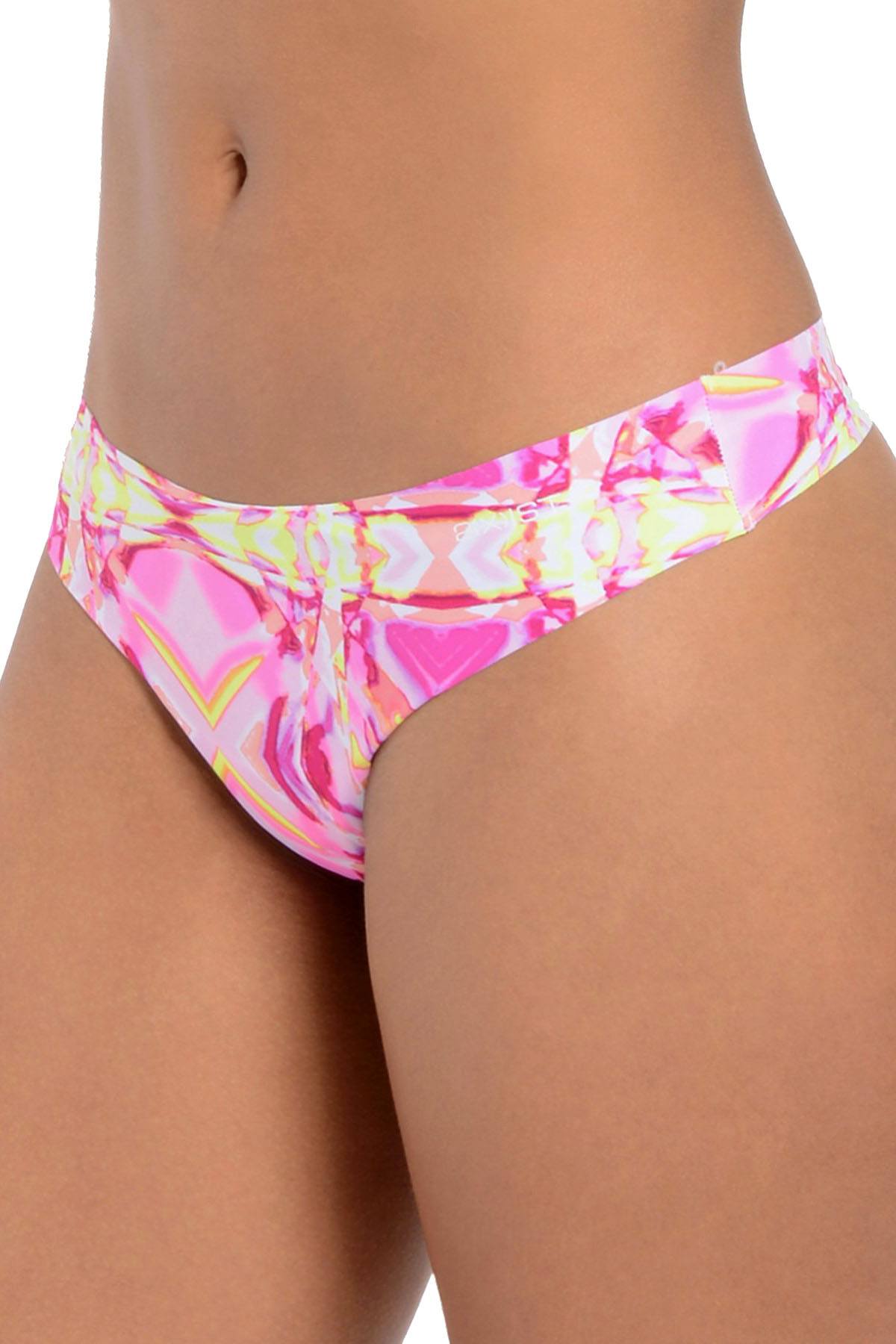 2(X)IST Neon Print Laser Cut Thong