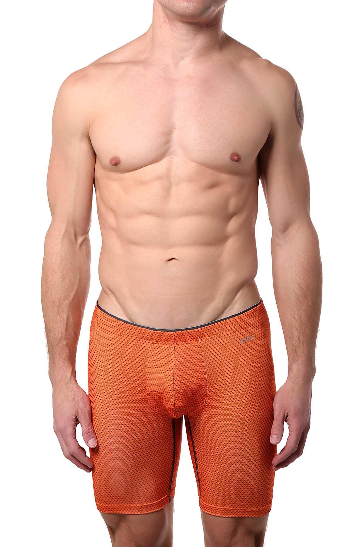 2(X)IST Orange Atomic Print Sliq Micro Sport Boxer Brief