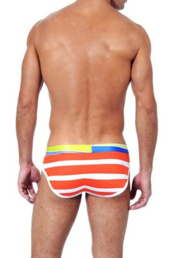 2(X)IST Orange Striped Brief