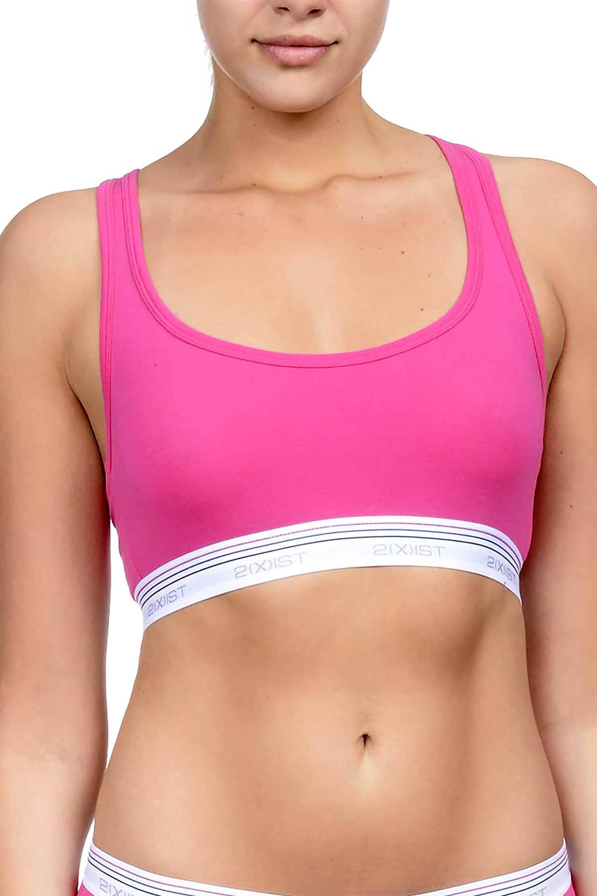 2(X)IST Pink Retro Cotton Racerback Bralette