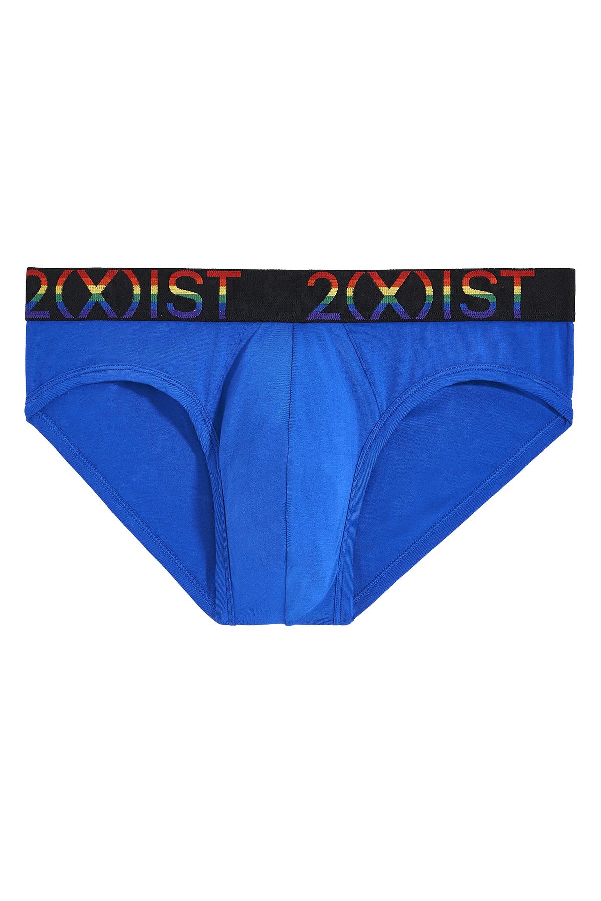 2(X)IST Pride Lapis Blue Cotton Stretch No Show Brief