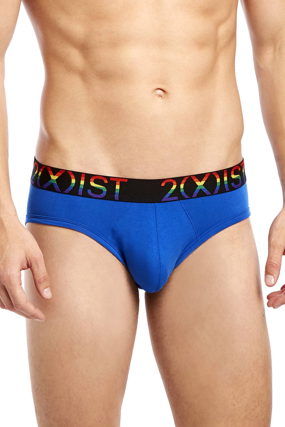 2(X)IST Pride Lapis Blue Cotton Stretch No Show Brief