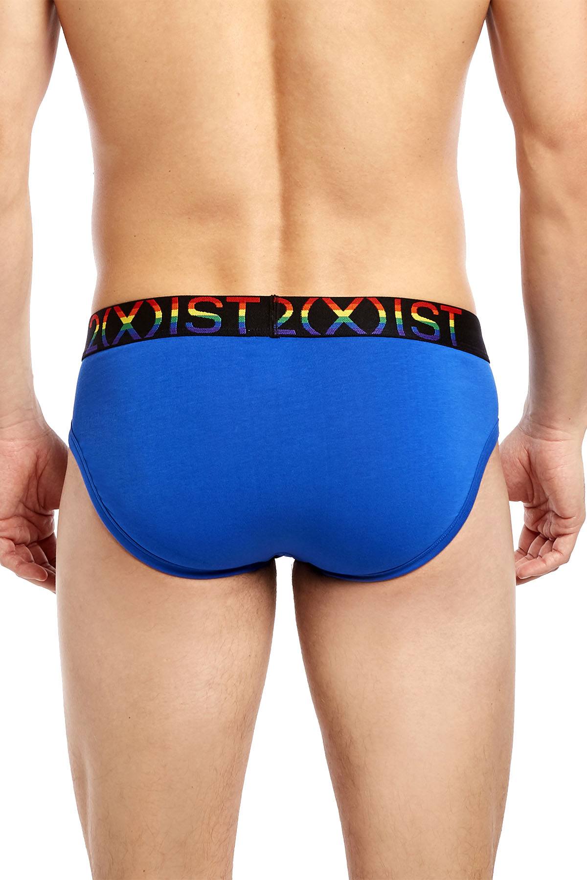 2(X)IST Pride Lapis Blue Cotton Stretch No Show Brief