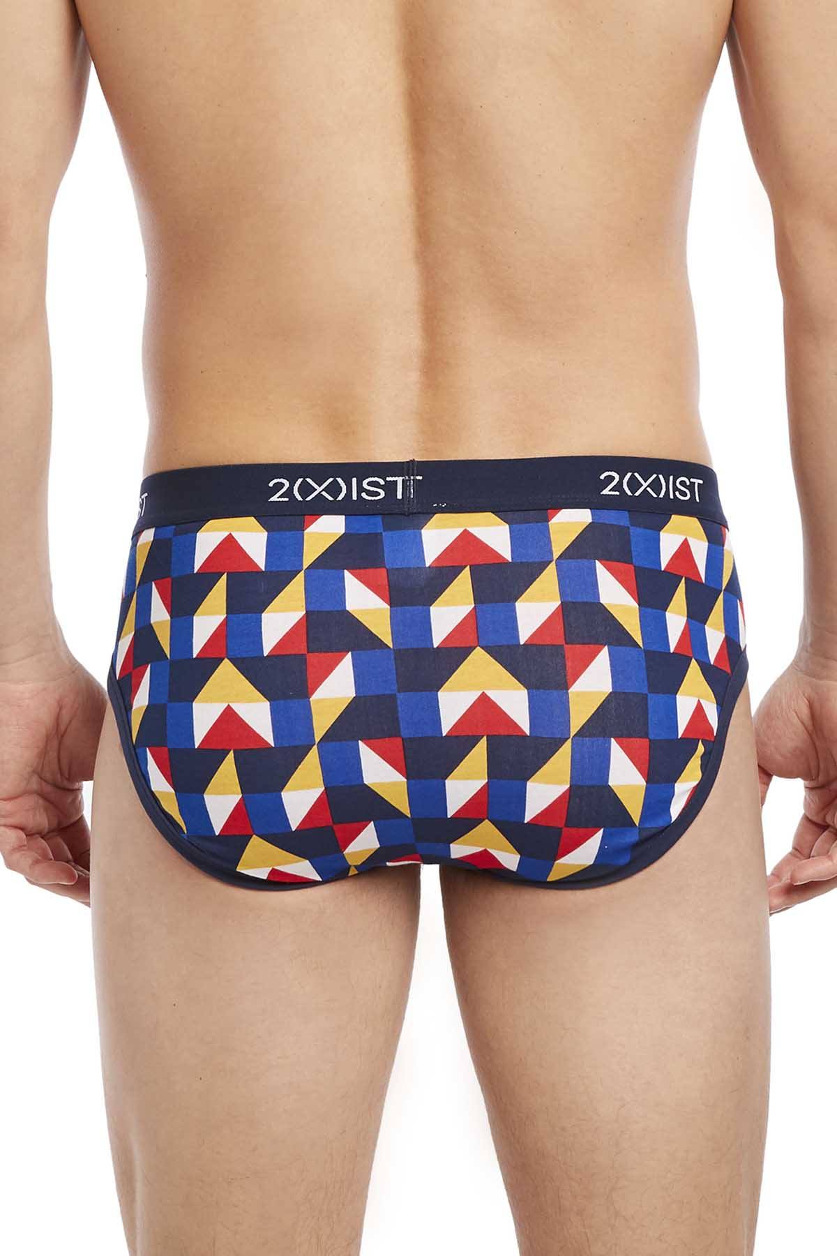 2(X)IST Primary American-Geo Print Graphic Cotton No-Show Brief