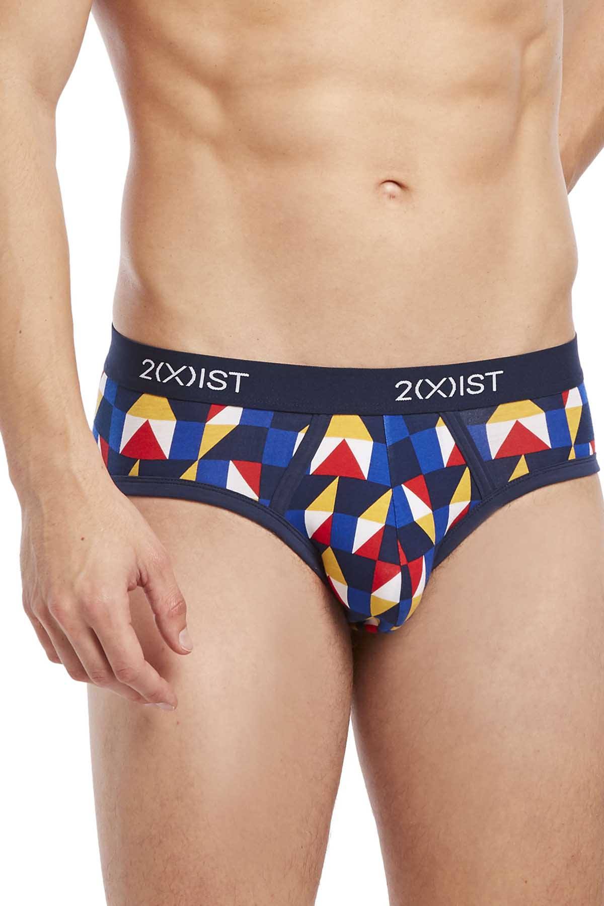 2(X)IST Primary American-Geo Print Graphic Cotton No-Show Brief