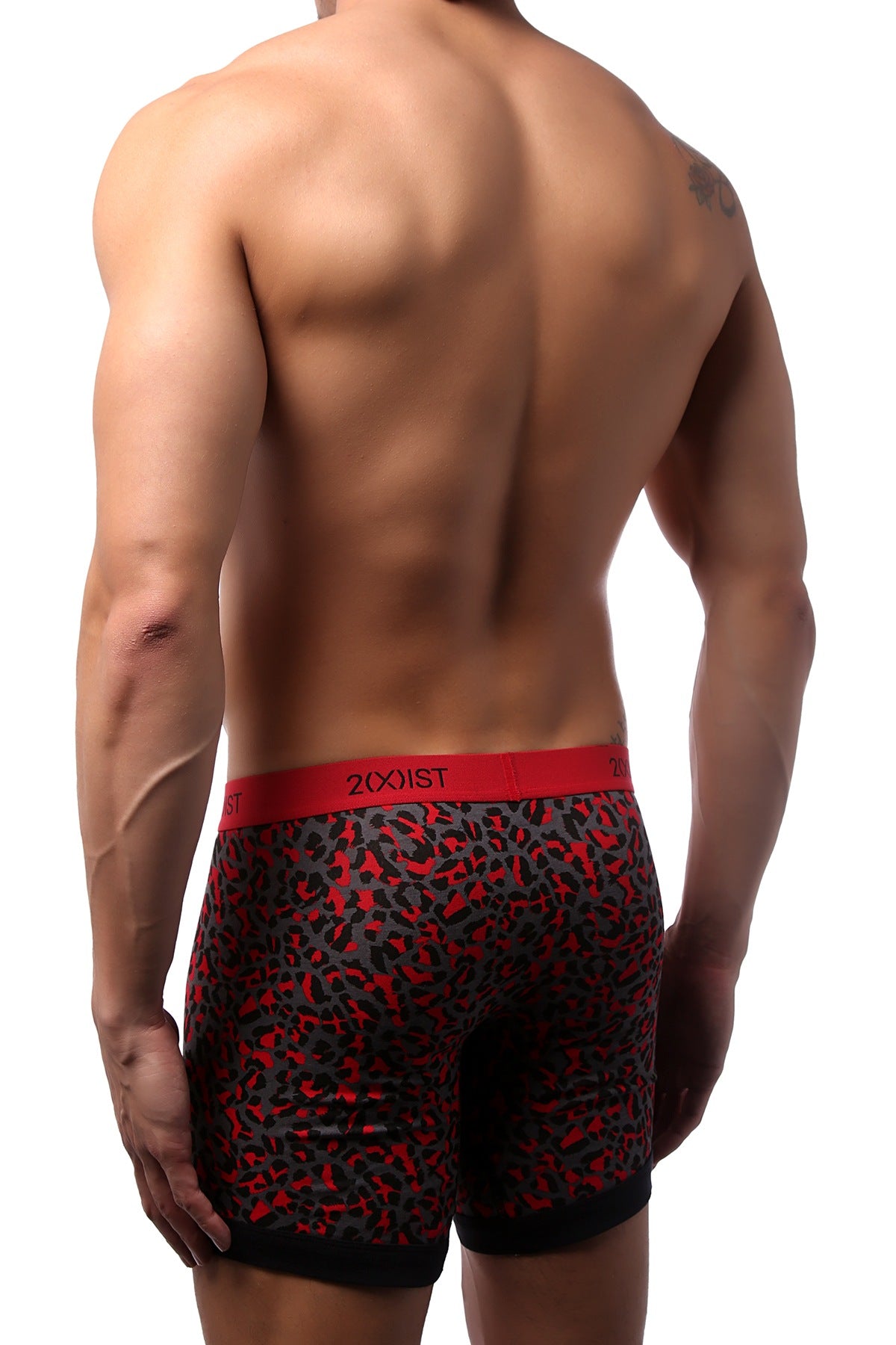 2(X)IST Red Cheetah Graphic Cotton Boxer Brief