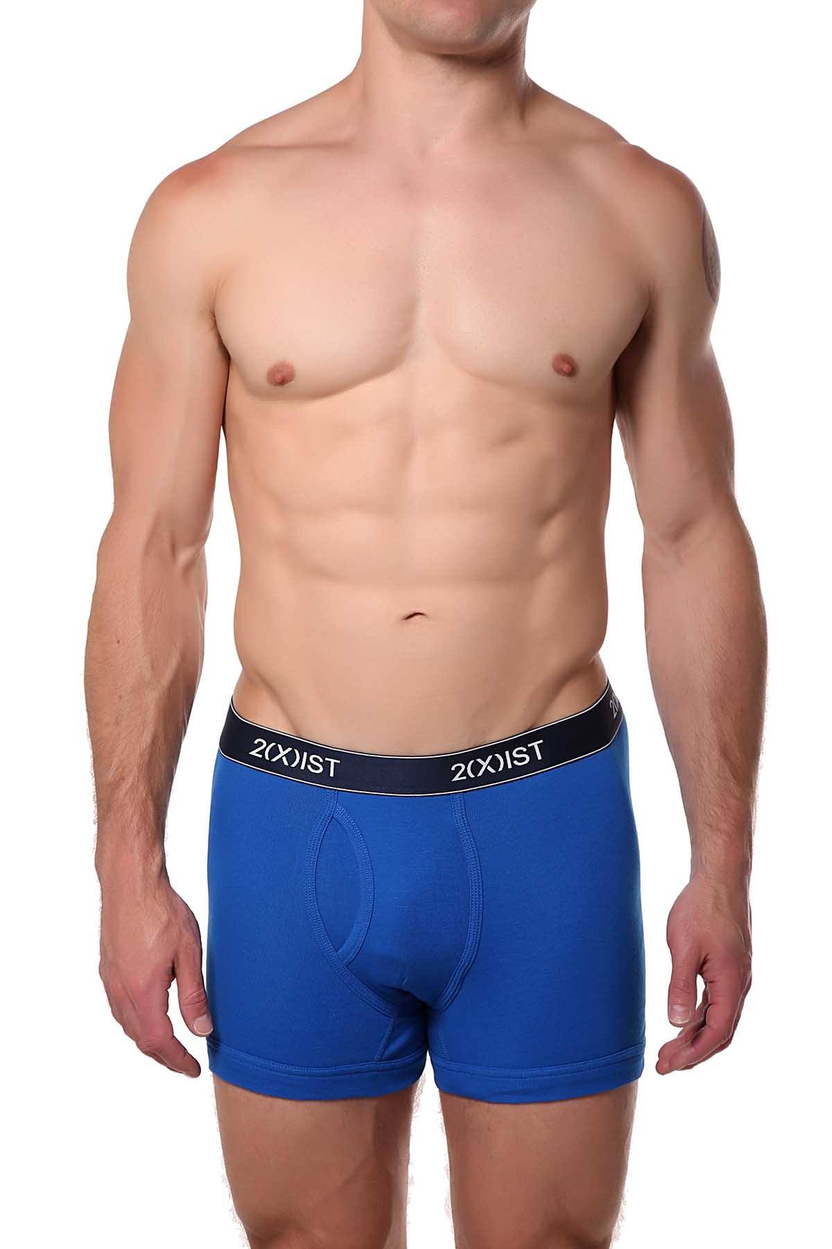 2(X)IST Royal-Blue Essential Cotton Boxer Brief