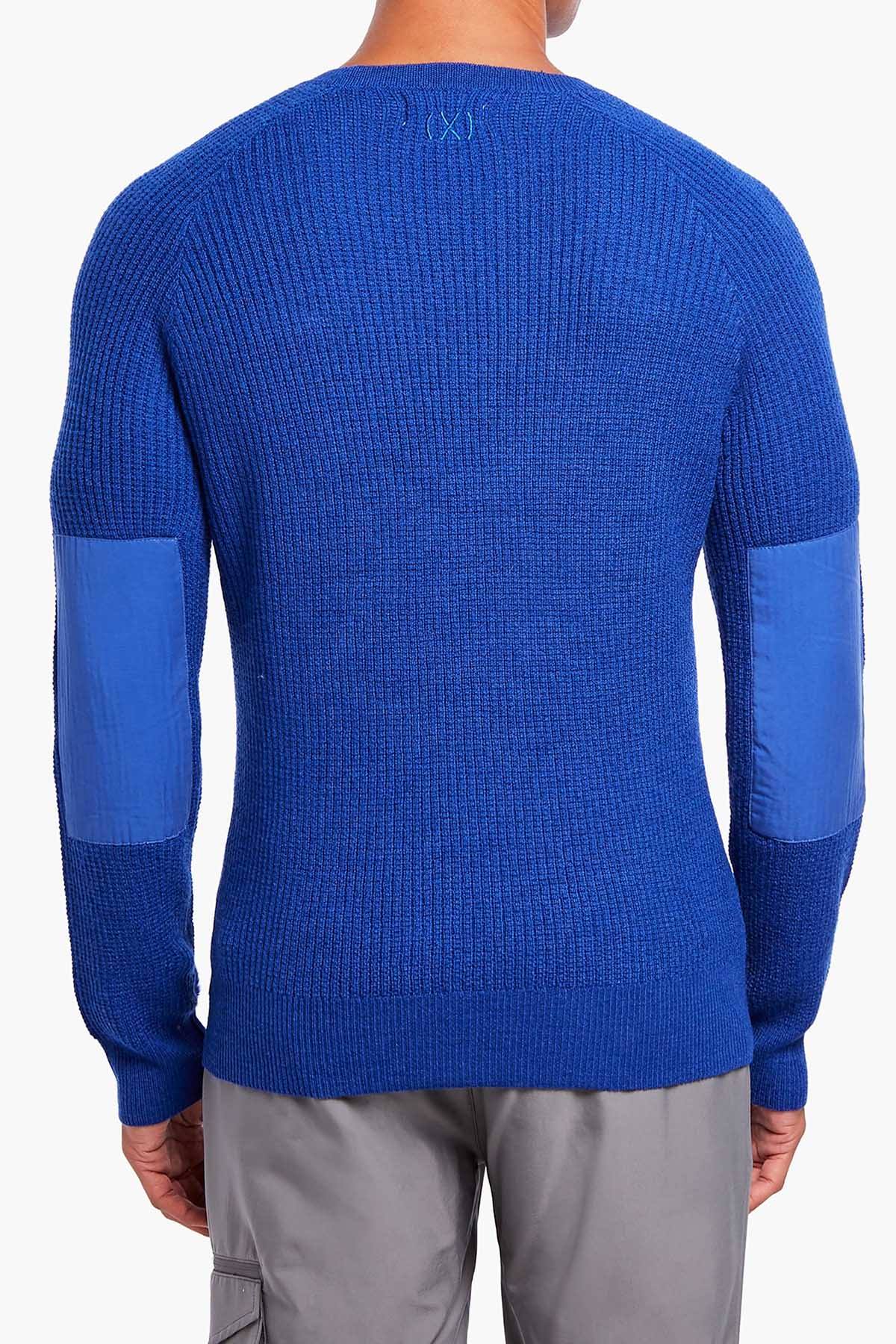 2(X)IST Royal-Blue Long-Sleeve Waffle-Knit Sweater