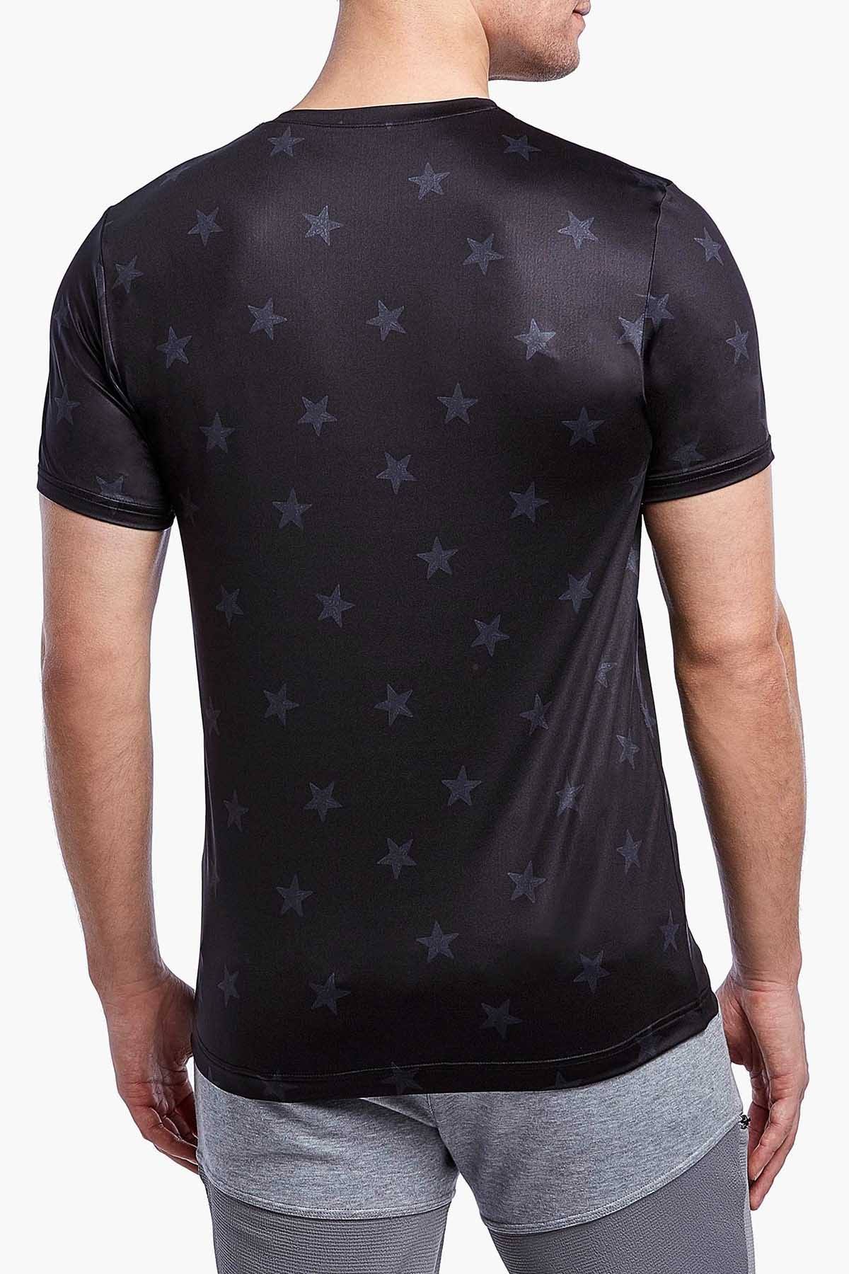 2(X)IST Star-Patch Print Mesh Performance V-Neck Tee