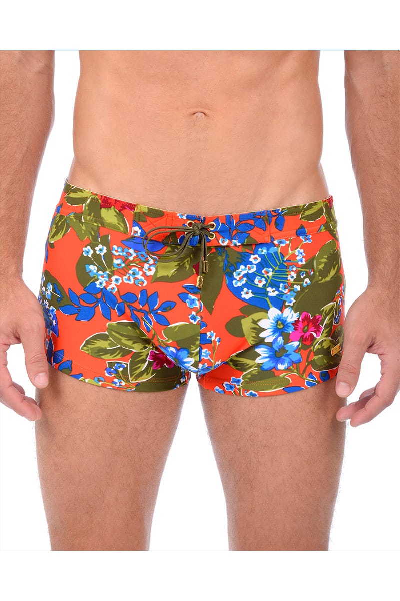 2(X)IST Tangerine Tango Tropical Floral Cabo Swim Trunk