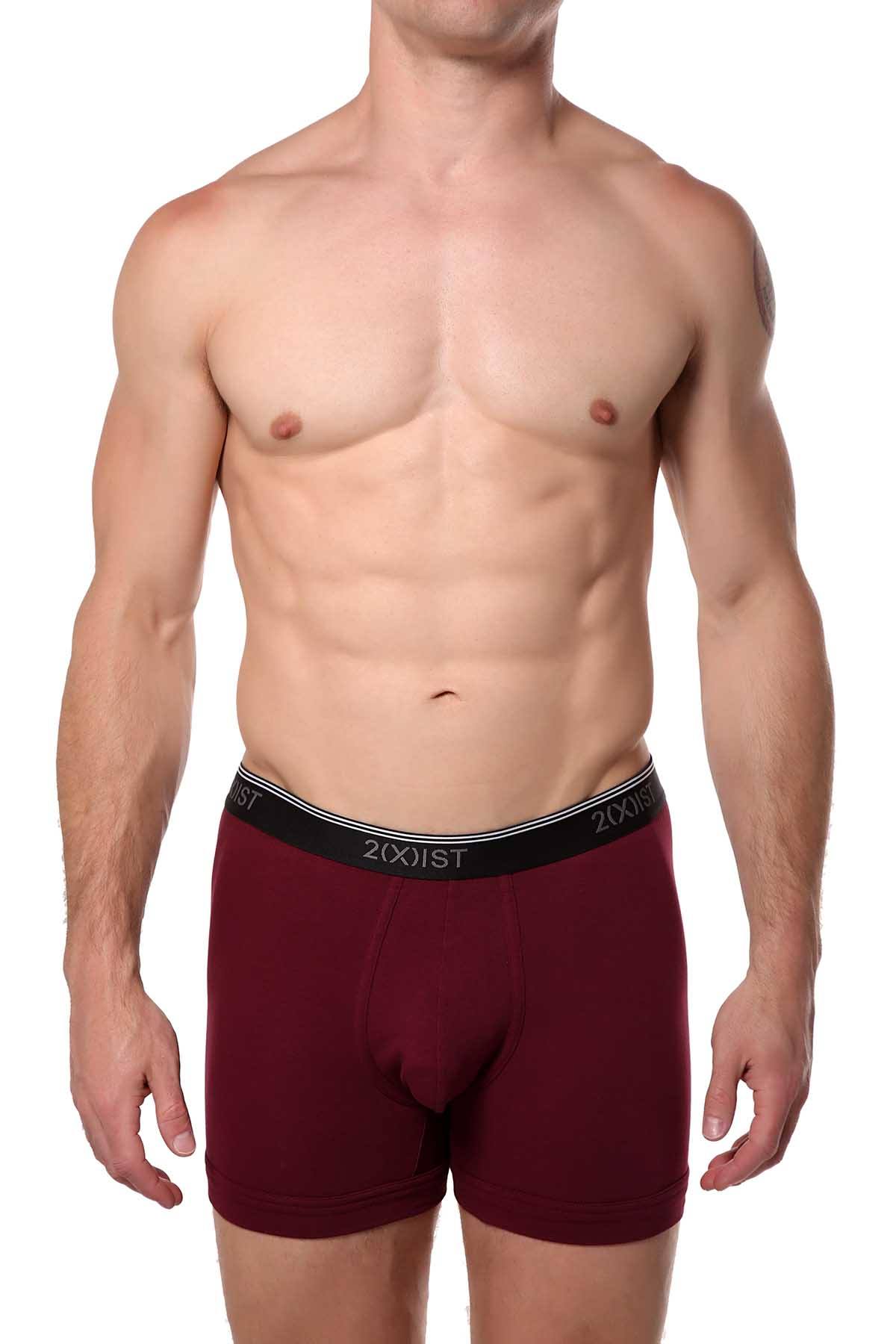 2(X)IST Tawny-Port Essential Cotton-Stretch Boxer Brief