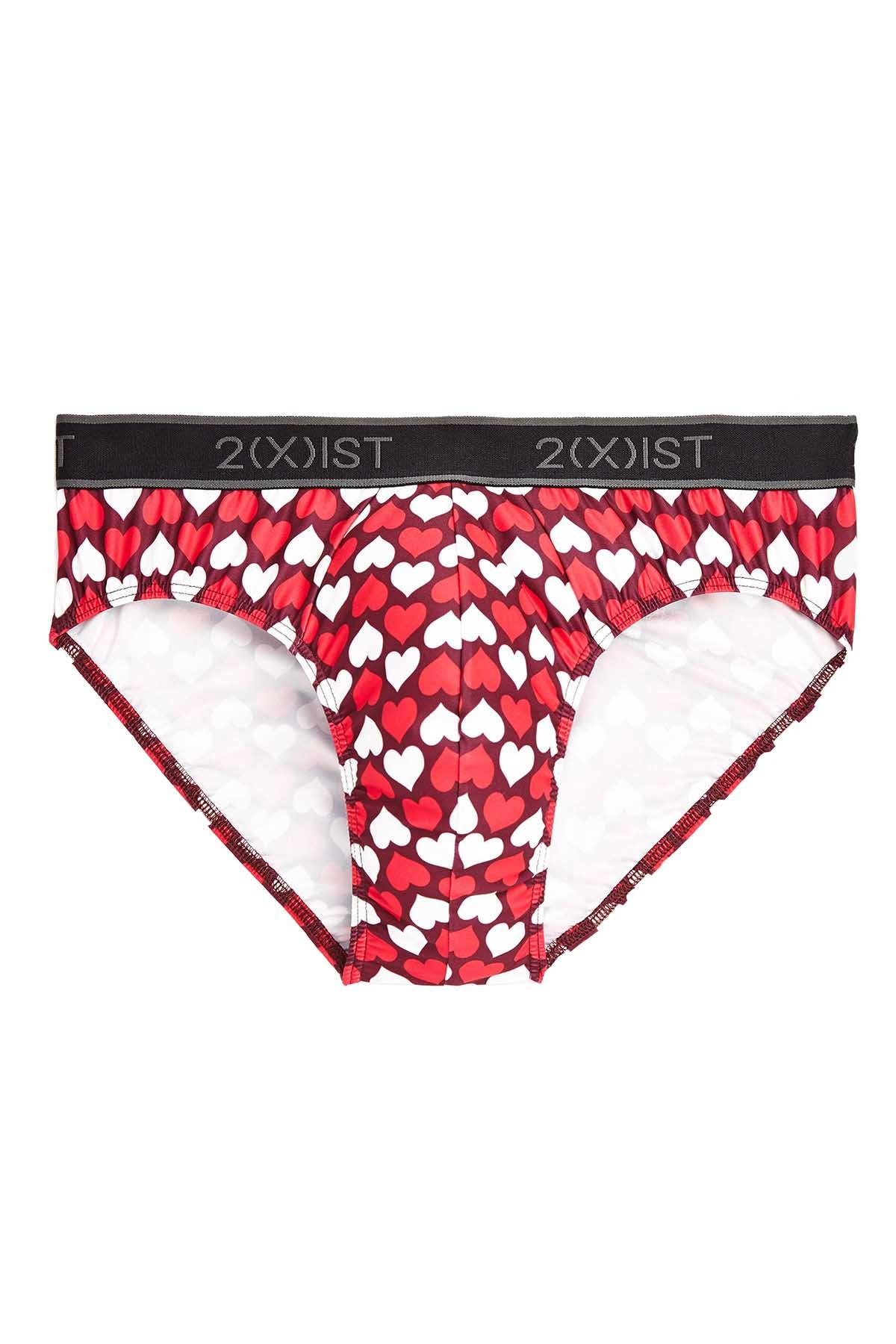 2(X)IST Tawny Port Hearts Graphic Micro No-Show Brief